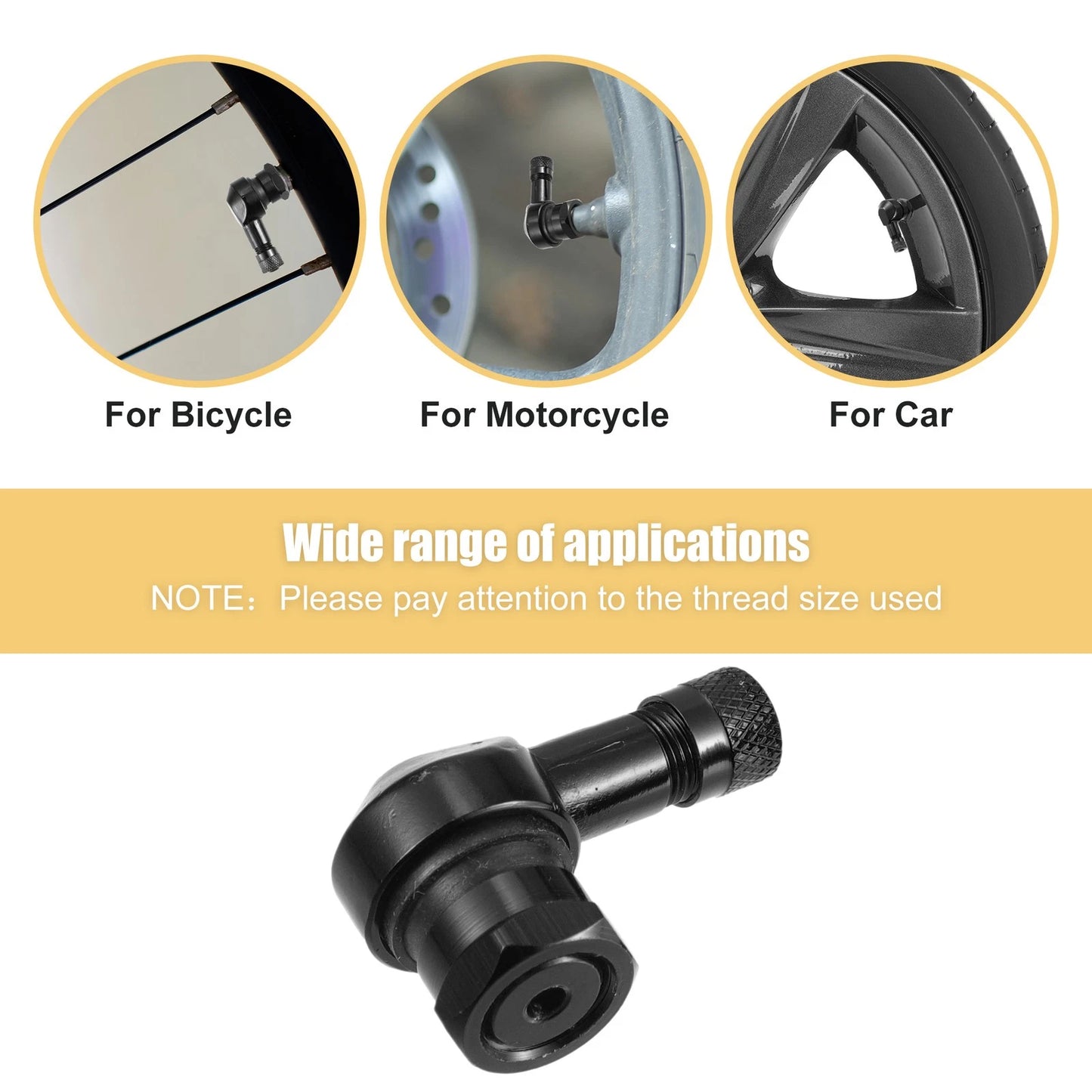 2 x 90 Degree Universal Motorcycle Vacuum Tire Valve Stems Caps 11.3mm for Motorcycle