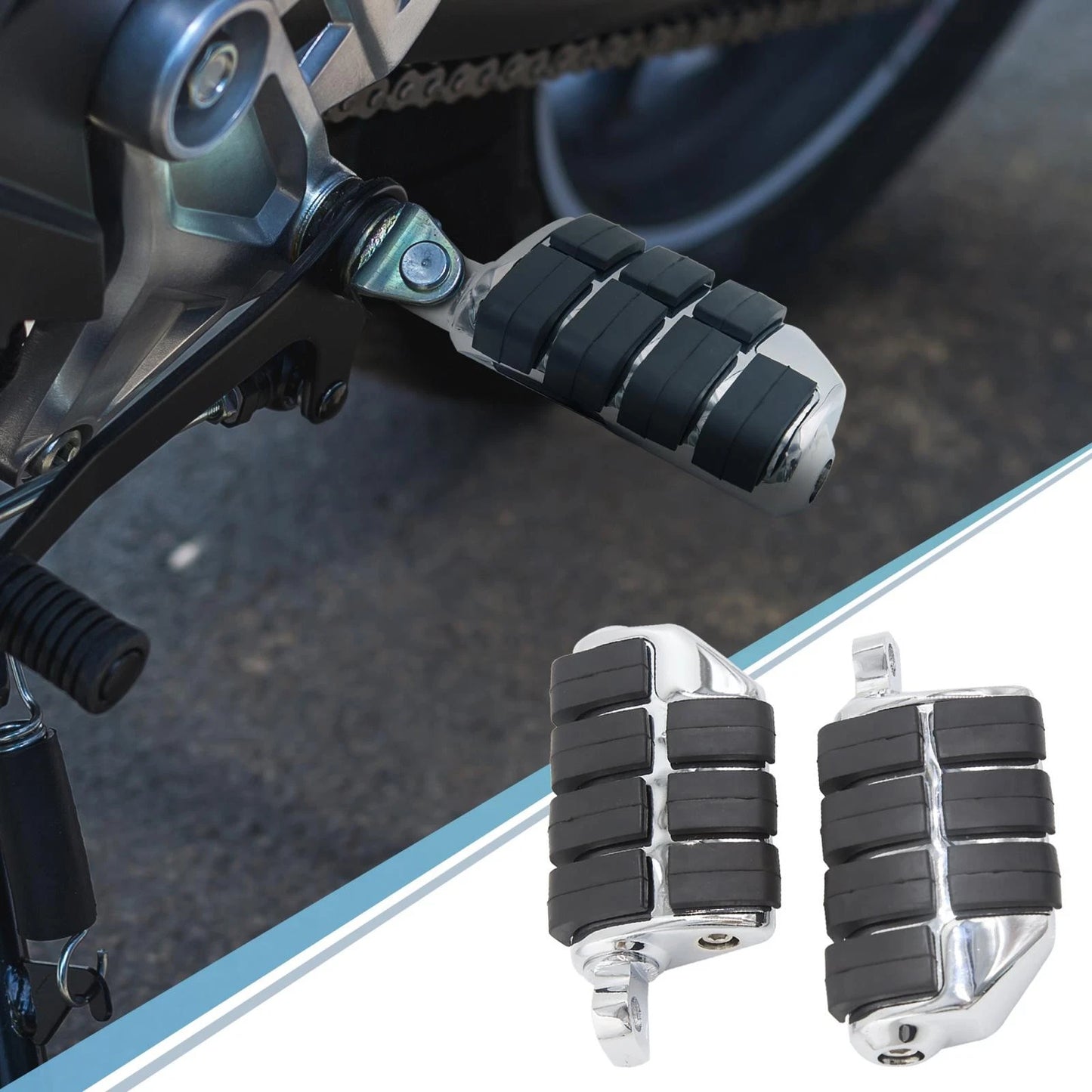 Pair 10mm Aluminum Footrest Footpeg Foot Rest Peg for Motorcycle