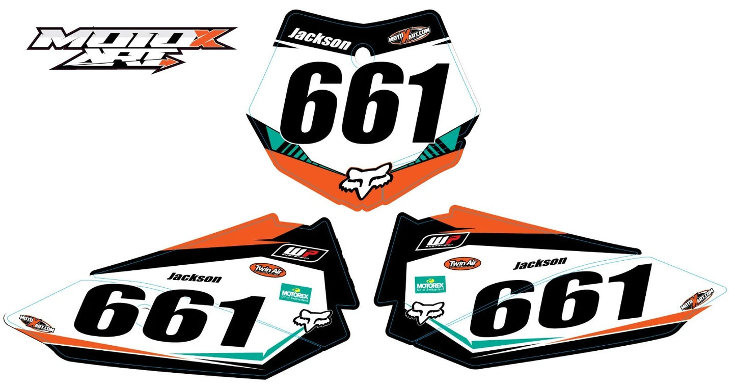 Custom Graphics Number Plate Stickers for KTM 50 (2009-2015) Decals