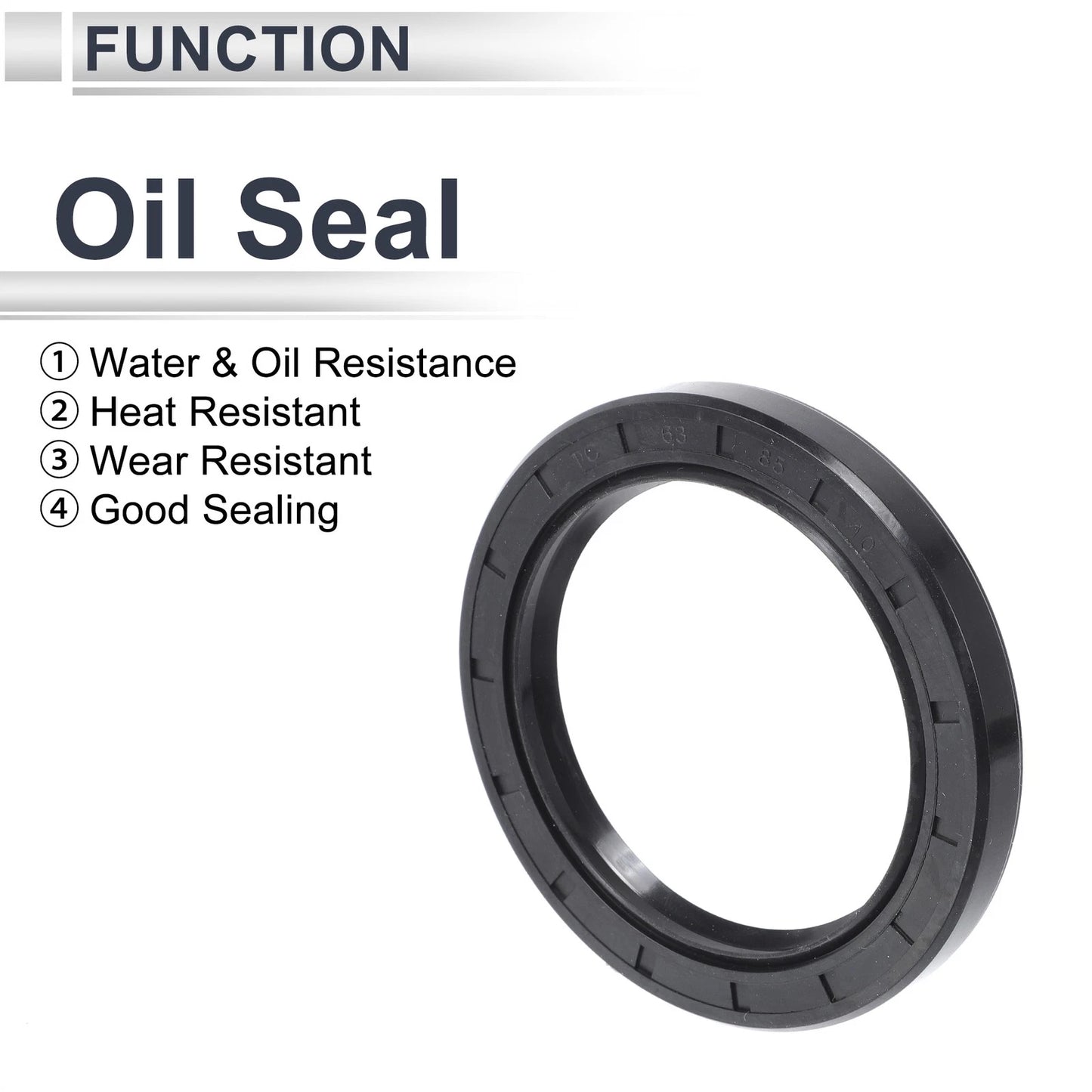 Oil Seal 63x85x10mm NBR Rubber Black 5 Pcs
