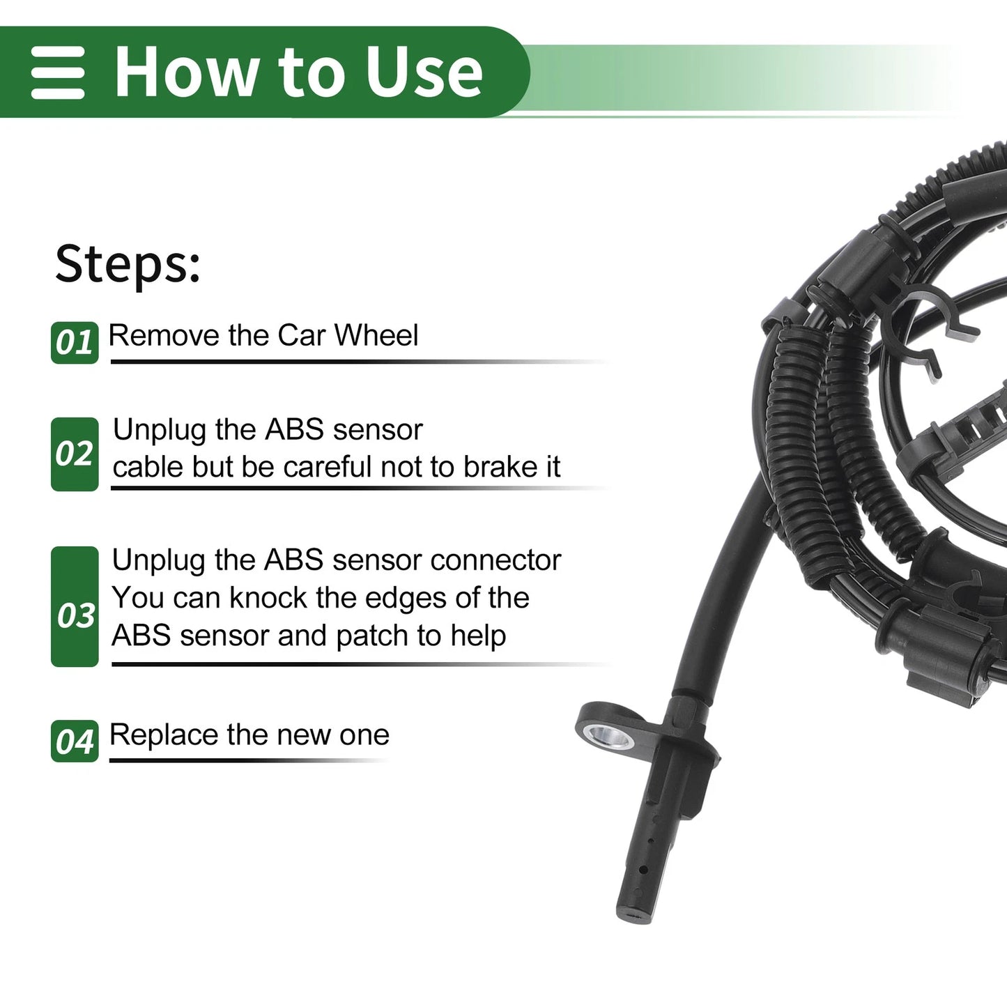 ABS Wheel Speed Sensor for Ford F-150 V6 3.5L/6.2L Right Rear (2009-2014)