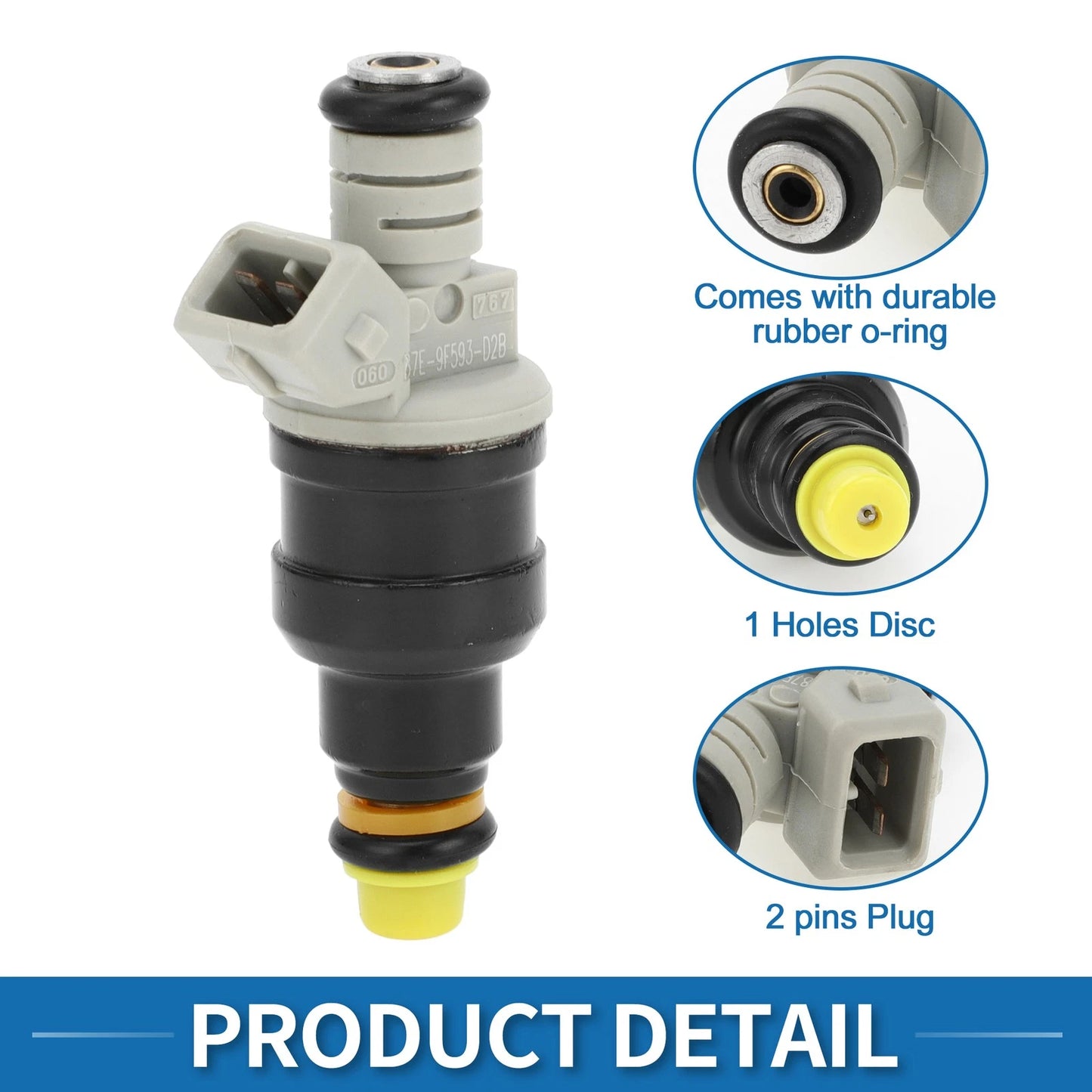 Fuel Injector No.F87Z-9F593-DB for Ford Ranger 1998-2001 2.5L Black 1 Pc