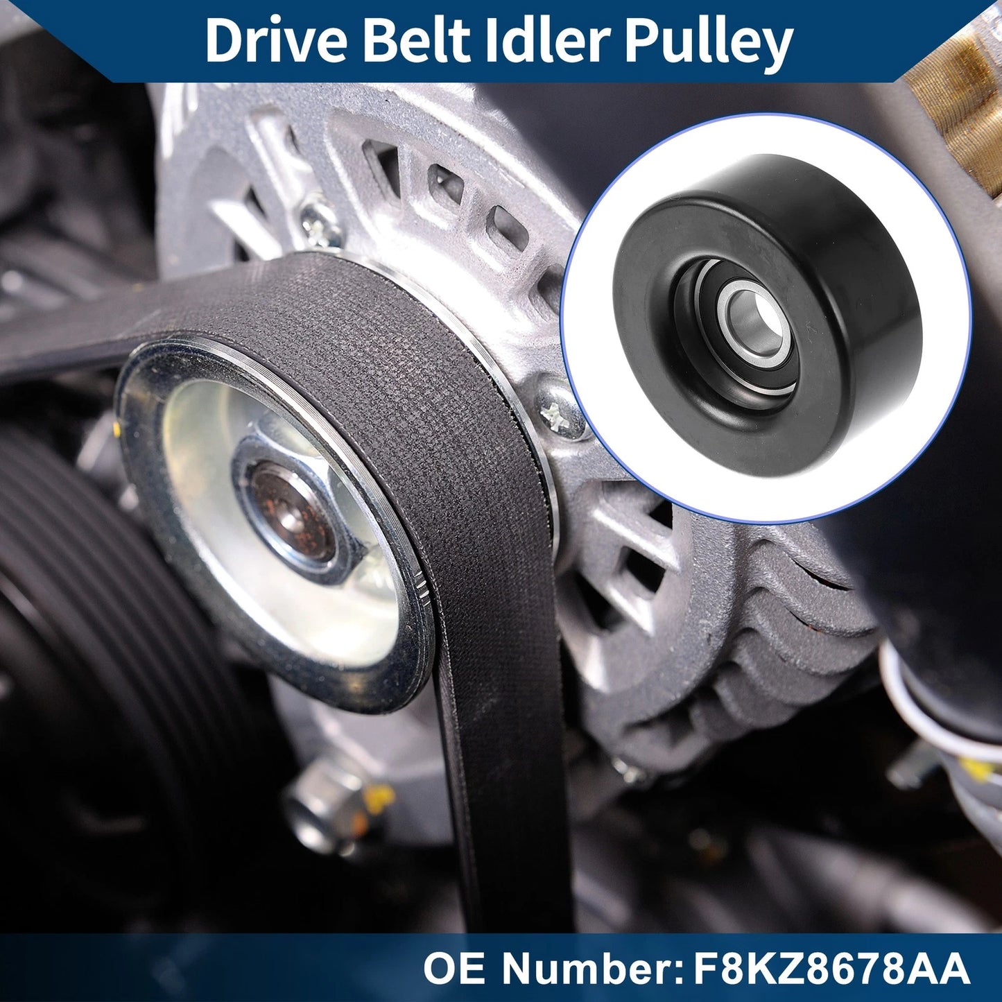 Drive Belt Idler Pulley for Ford Escort (1998-2003) - 1 x Quality Replacement
