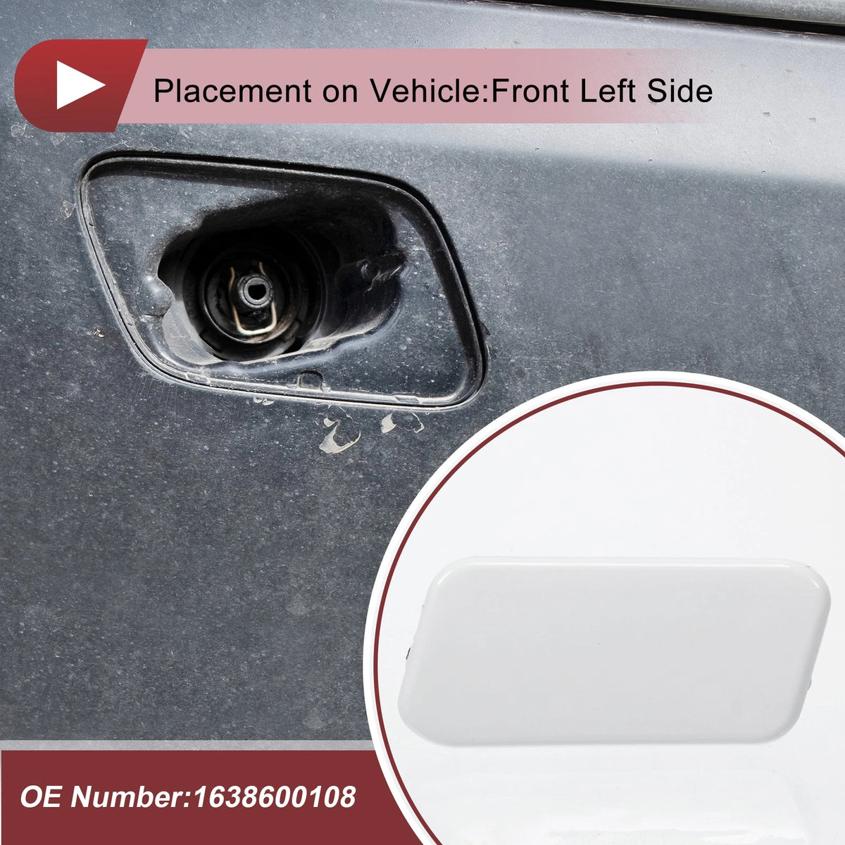 Front Left Washer Nozzle Cover for Mercedes-Benz ML500 (2002-2005) White 1 x