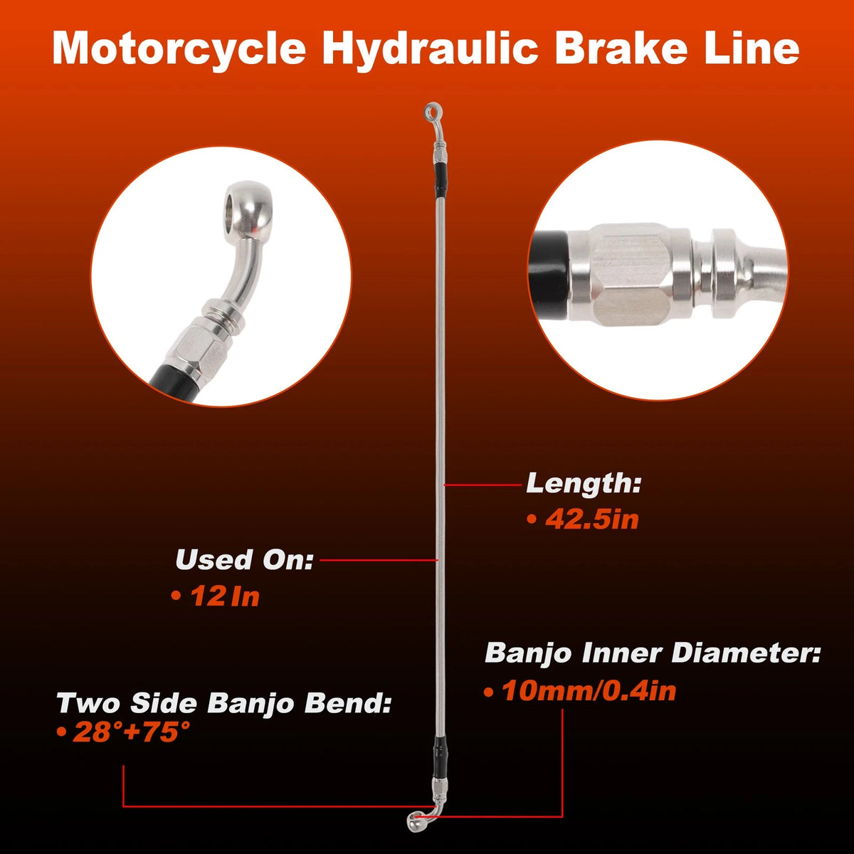 42.5" Hydraulic Front Brake Line Kit for Harley Sportster XL (2004–2024)