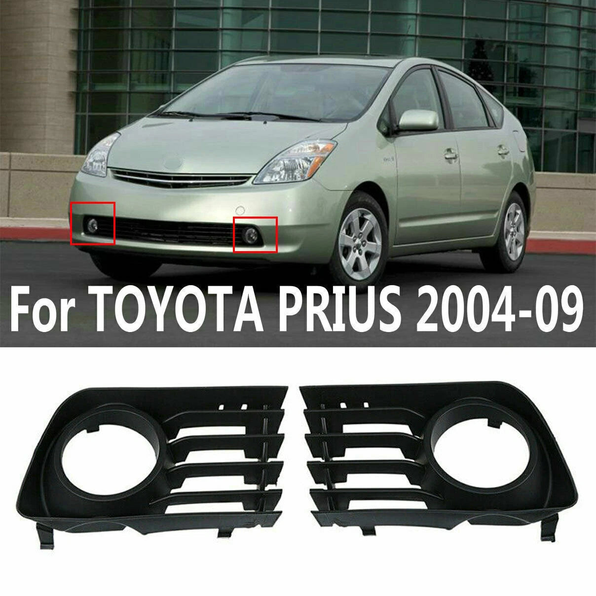 Bumper Fog Light Grille Trim Cover for Toyota Prius (2004-2009)