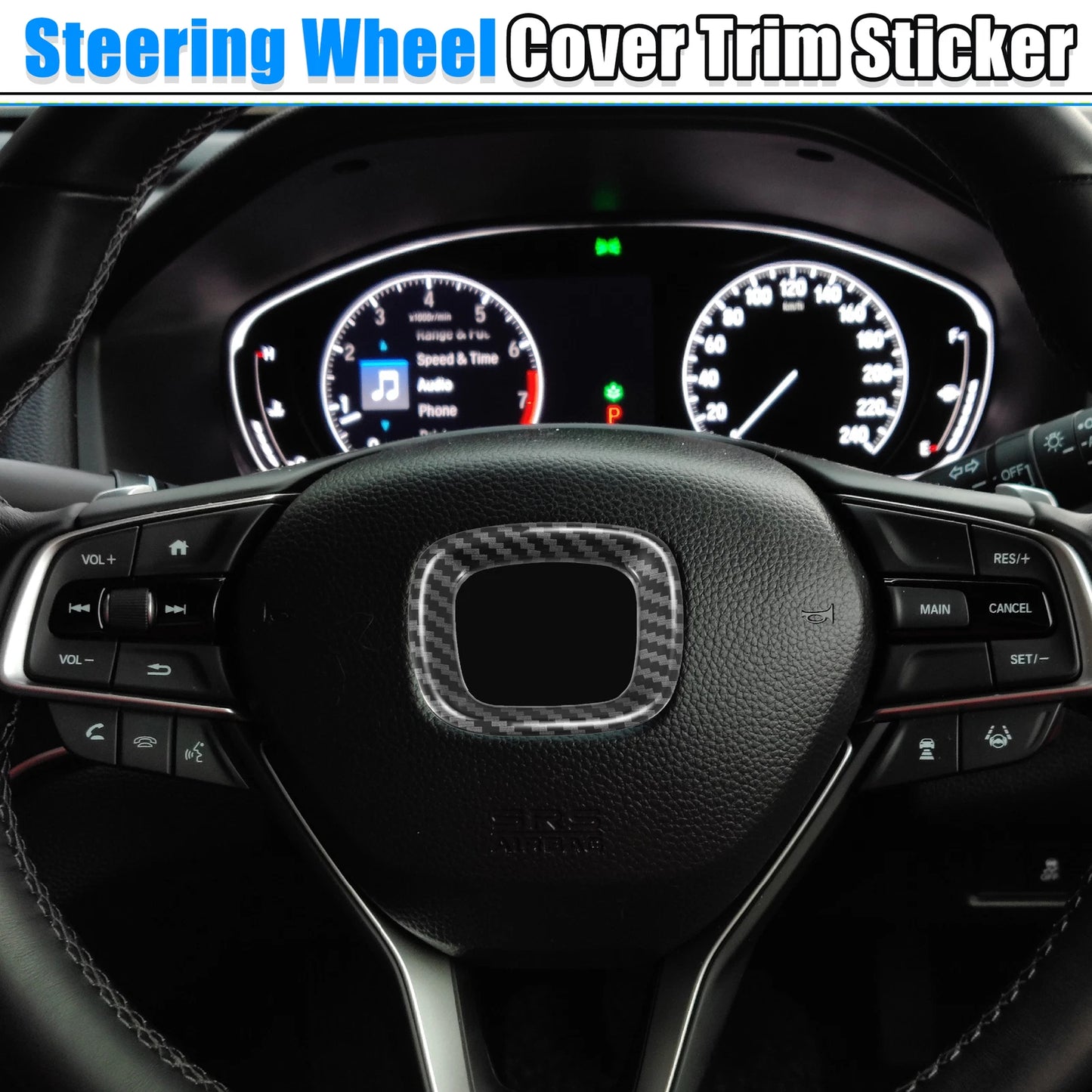 Steering Wheel Cover Trim for Honda Accord (2018-2022) Carbon Fiber Pattern