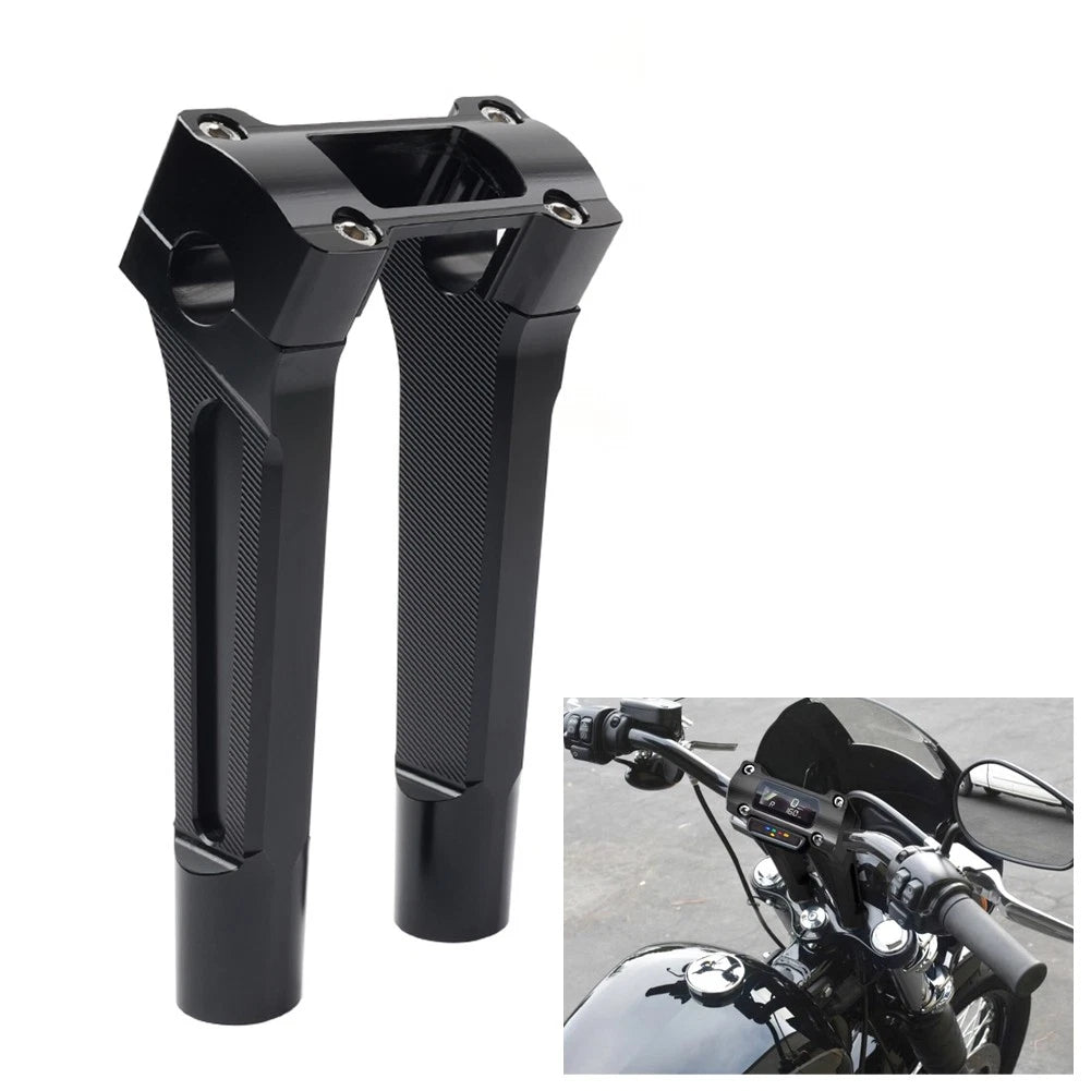 Black 8" Pullback Handlebar Riser for Harley Dyna M8 Softail Street Bob (2018-2021)