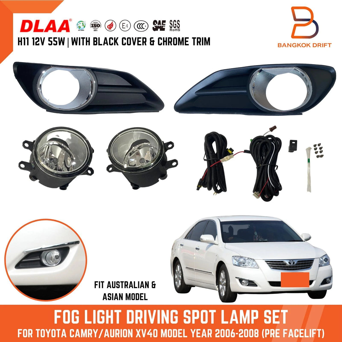 Fog Lamp Spot Light for Toyota Camry Aurion GSV40 (2006-2008)