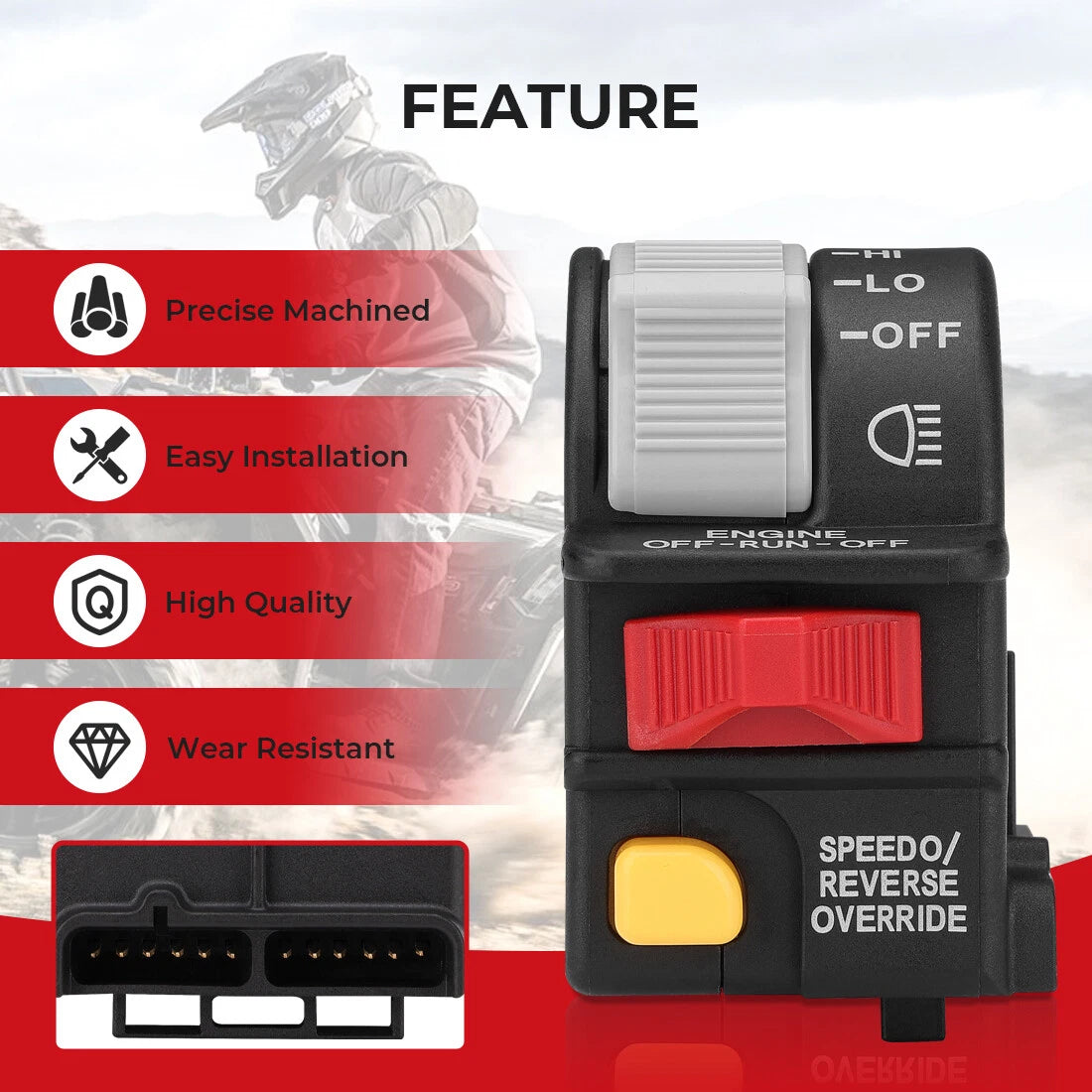 Left Handlebar Hi/Lo Kill Stop Switch Headlight for Polaris Sportsman ATP