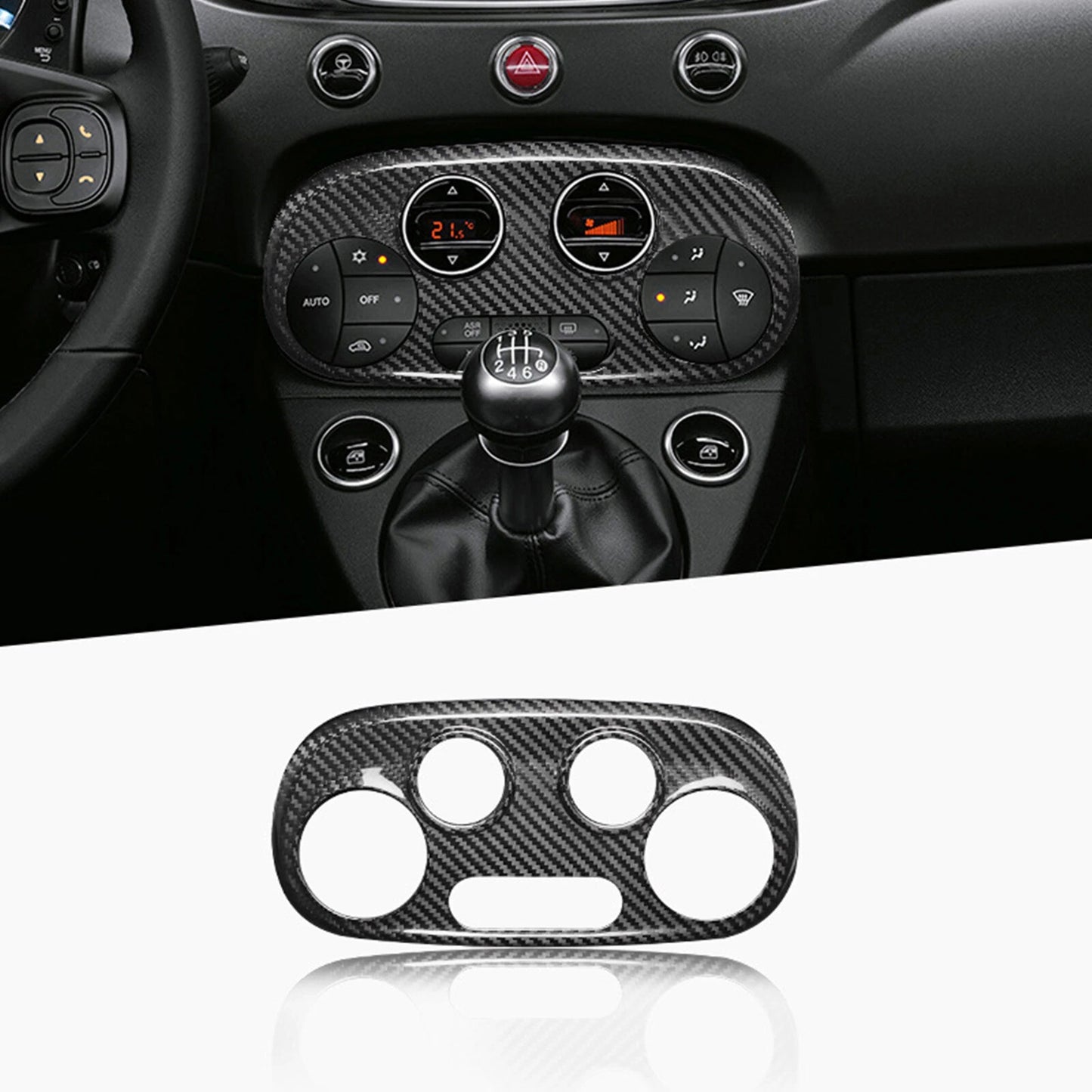 A/C Console Panel Cover for Fiat 500 Abarth 595 (2008-2023)