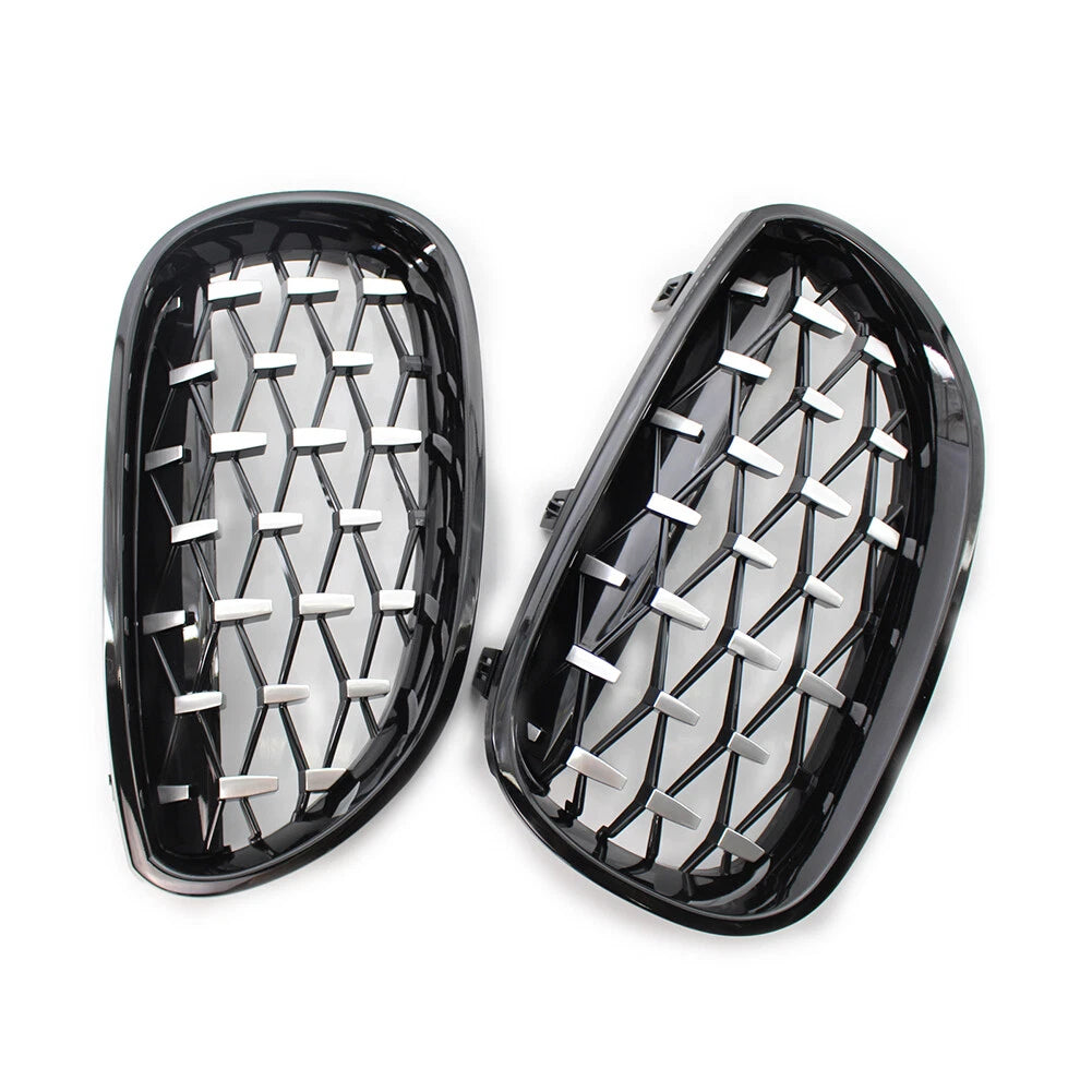 Chrome Black Diamond Front Kidney Grill for BMW E60 E61 (2003-2010)