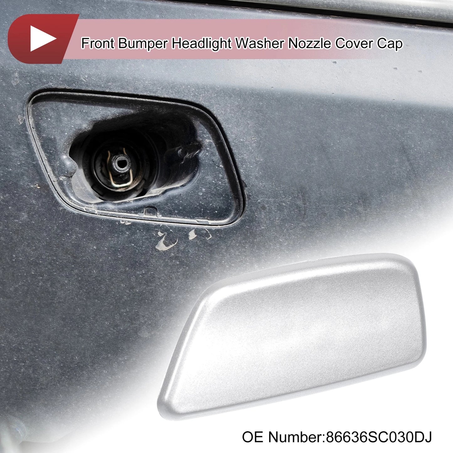 Front Left Washer Nozzle Cover for Subaru Forester (2009-2012) Silver Tone