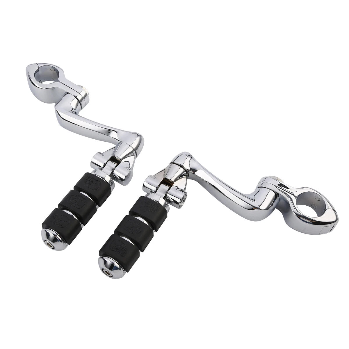 Engine Guard Foot Pegs Mounts 1 1/4 Chrome for Harley Honda Suzuki