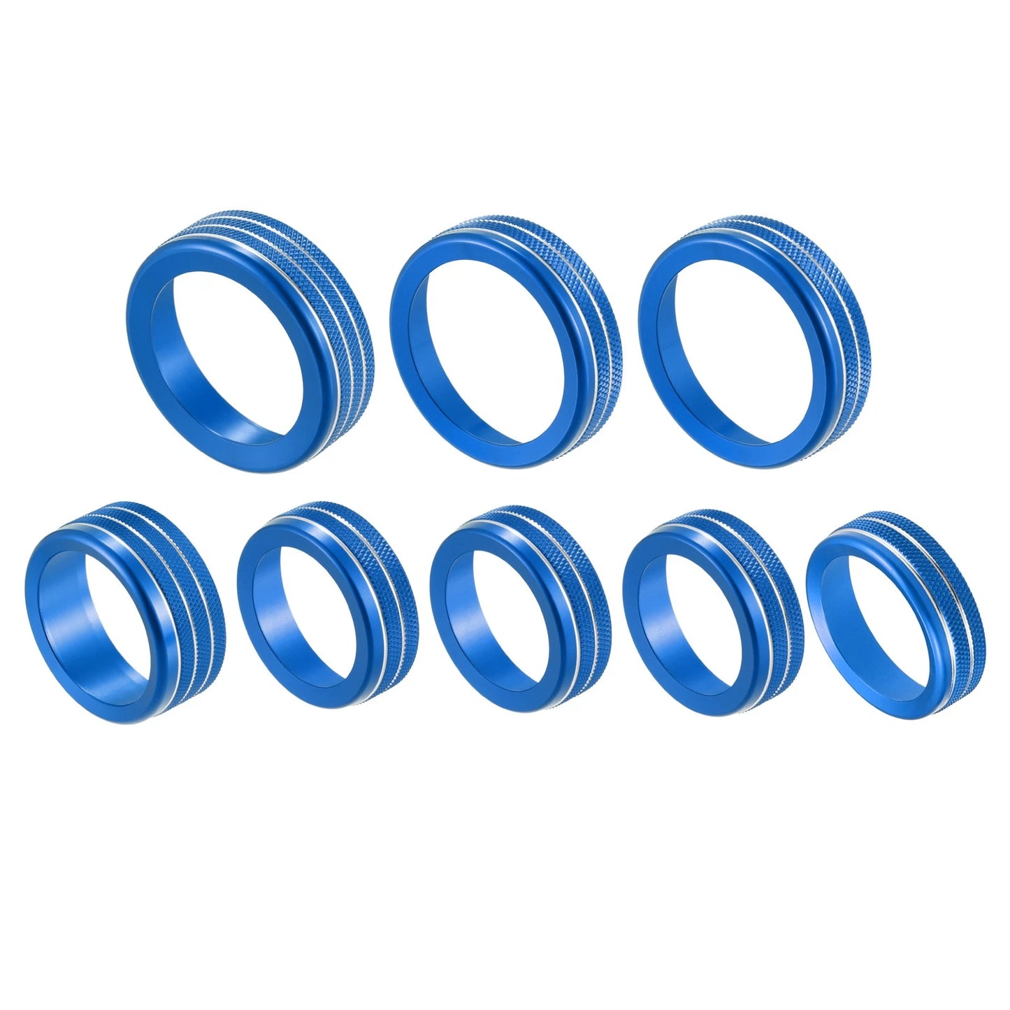7 x Aluminum Alloy AC Switch Knob Cover Rings for Ford F-150 (2021-2022)