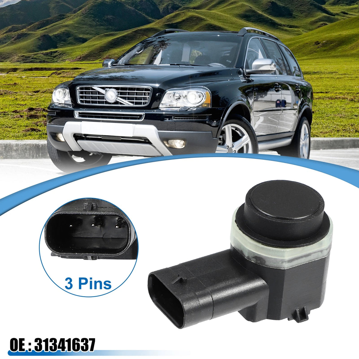 4 x Car Bumper PDC Reverse Parking Assist Sensors for Volvo XC90 (2007-2013)