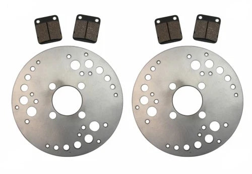 2 Front Disc Brake Rotors, Semi-Metallic Pads for Yamaha Wolverine 350 (1995-2005)