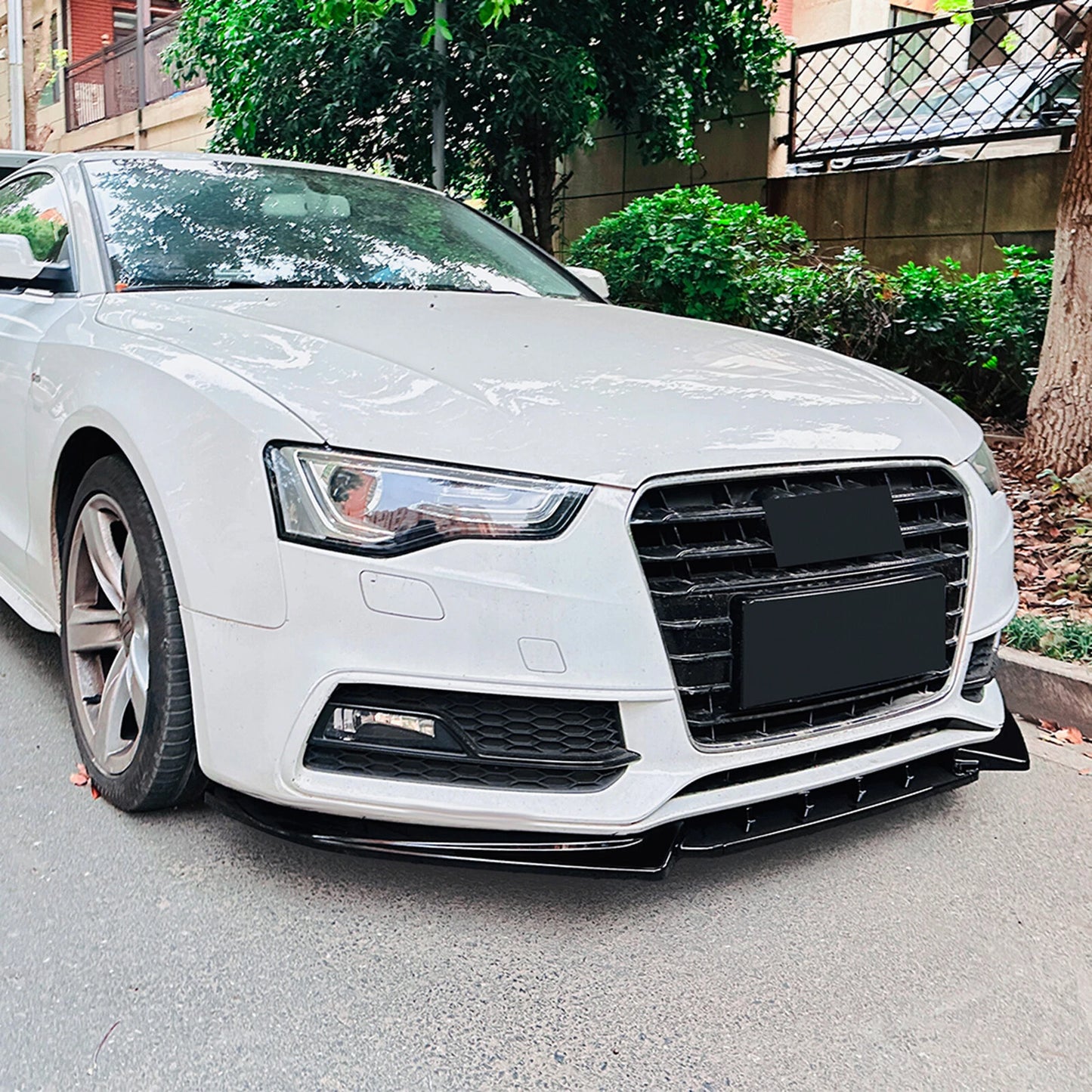 Gloss Black Front Spoiler Lip Splitter for Audi A5 S5 8T Sline (2012-2017)