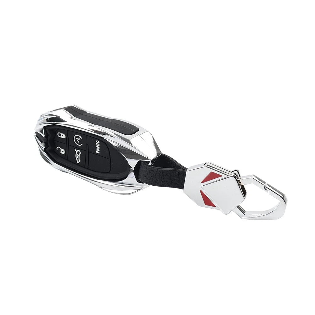 Silver 5-Button Smart Key Fob Shell Cover for Jeep Grand Cherokee (2014-2023)