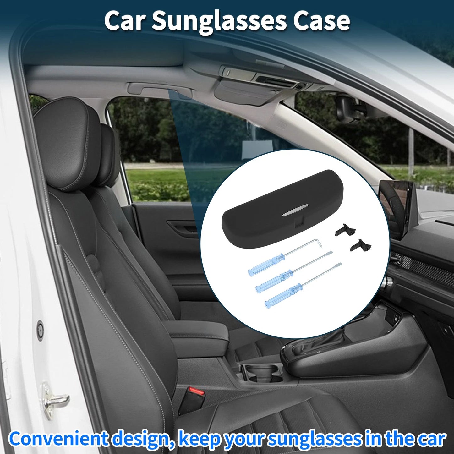 Sunglasses Case for BMW X1 F48 2016-2024 Eyeglasses Holder Storage Box Black