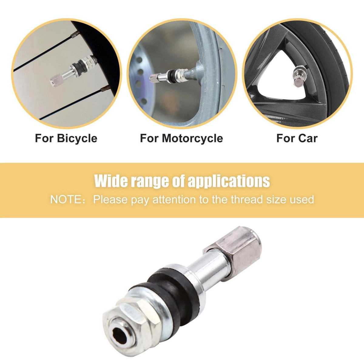 4pcs / Tubeless Tire Valve Stem Extension Extender Adapter for Motorcycle Car