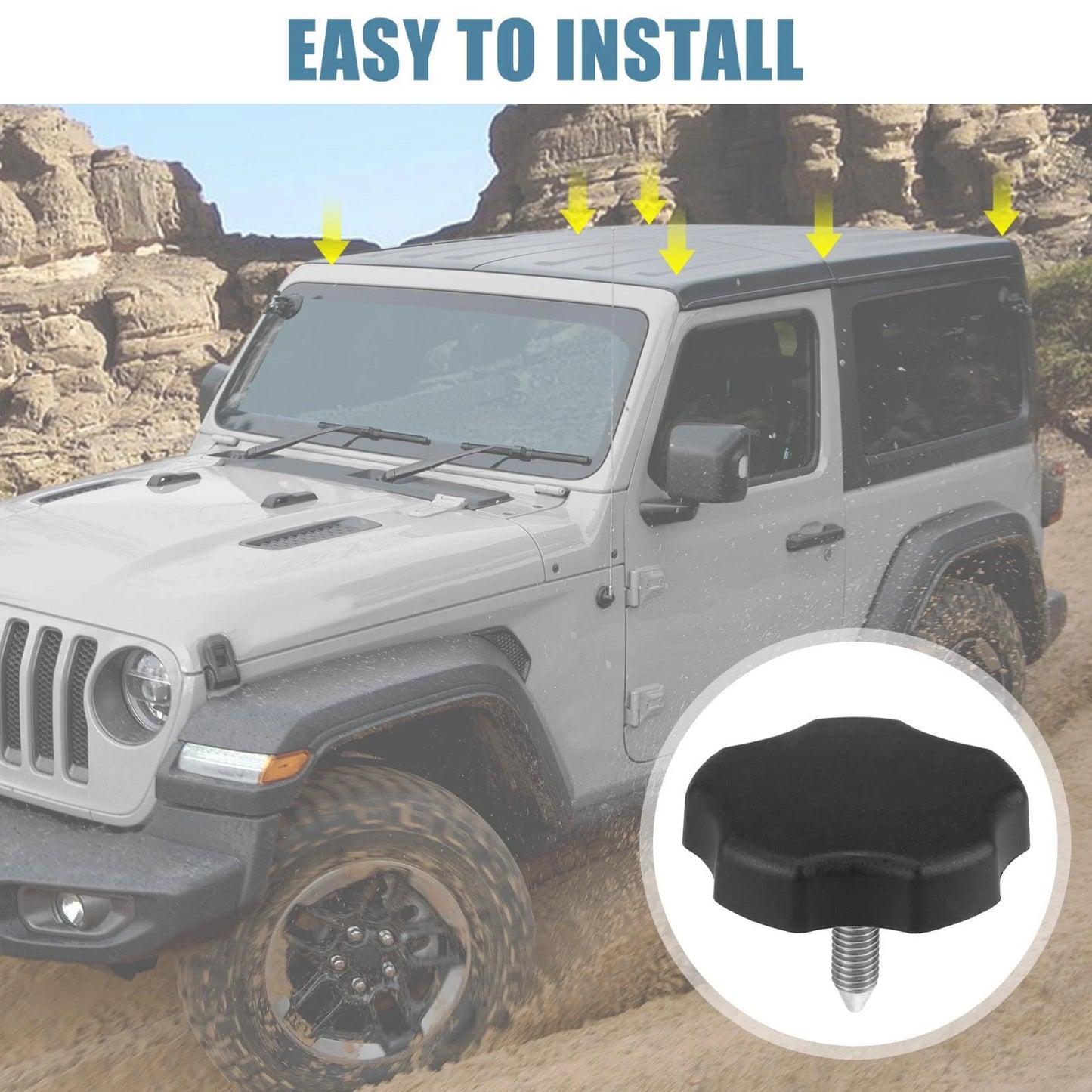 Top Window Frame Knobs for Jeep Wrangler TJ/JK (1997-2018)