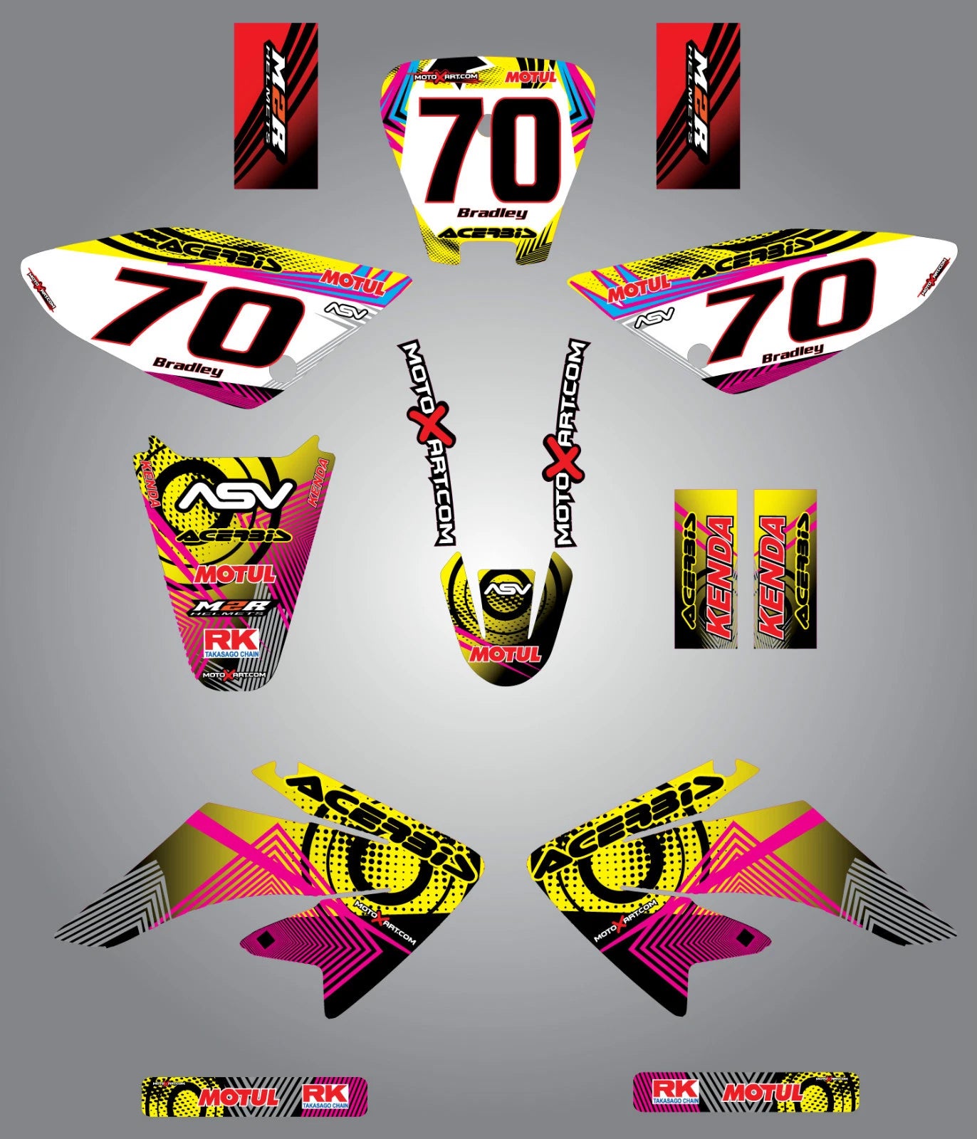 Custom Graphic Kit for Honda CRF 80 (2002-2011) Neon Style Stickers/Decals