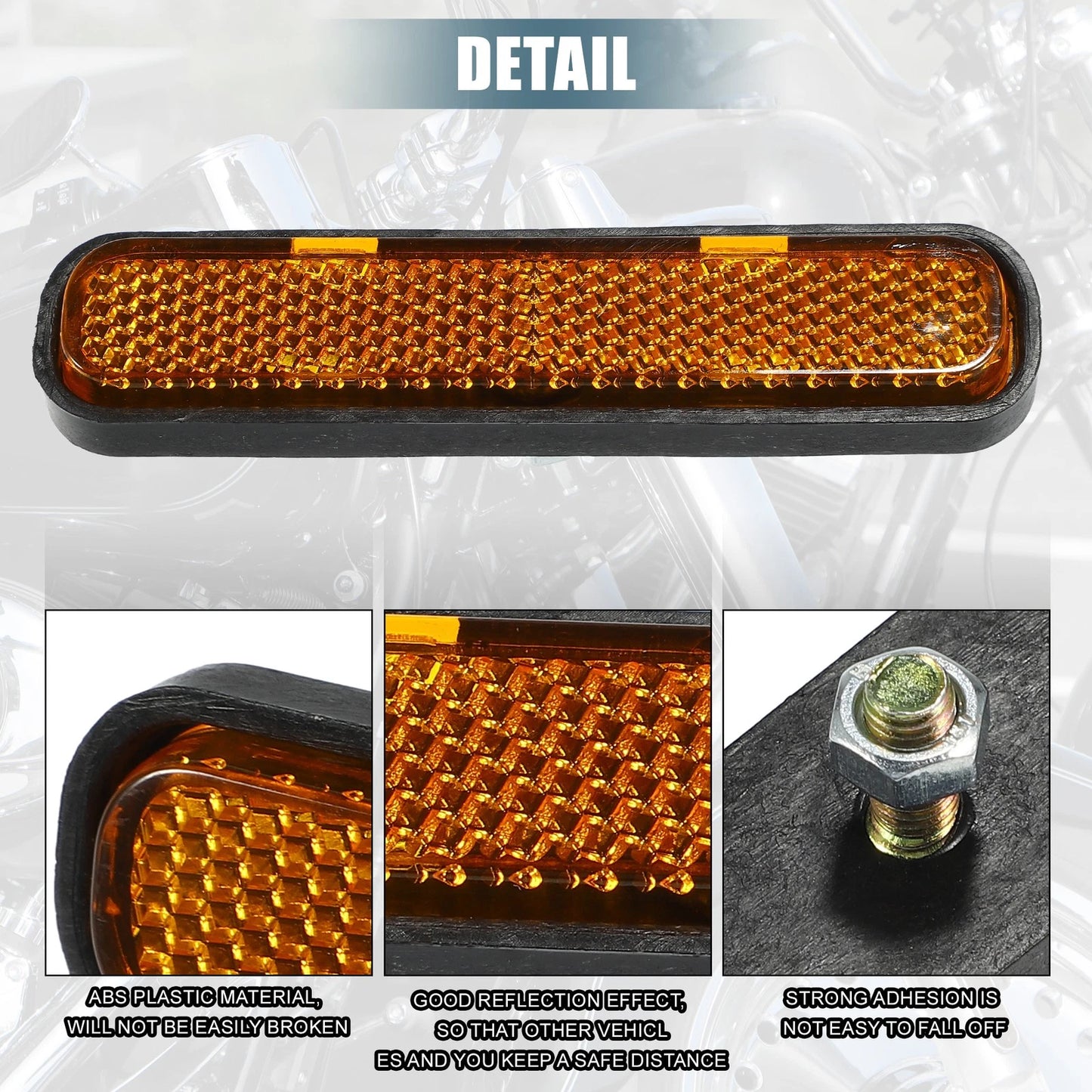 Universal Reflector / Orange / Spoke Reflective Safety with Screw for Motorcycle