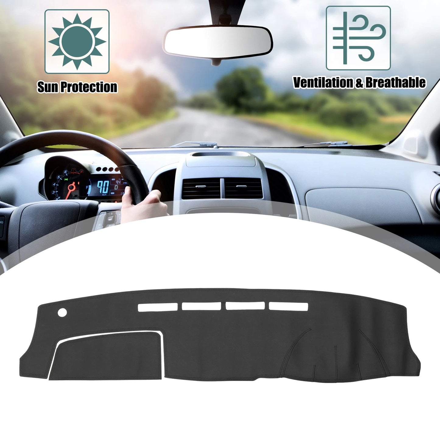 Faux Leather Dashboard Cover for Toyota HiAce 200 Series (2004)