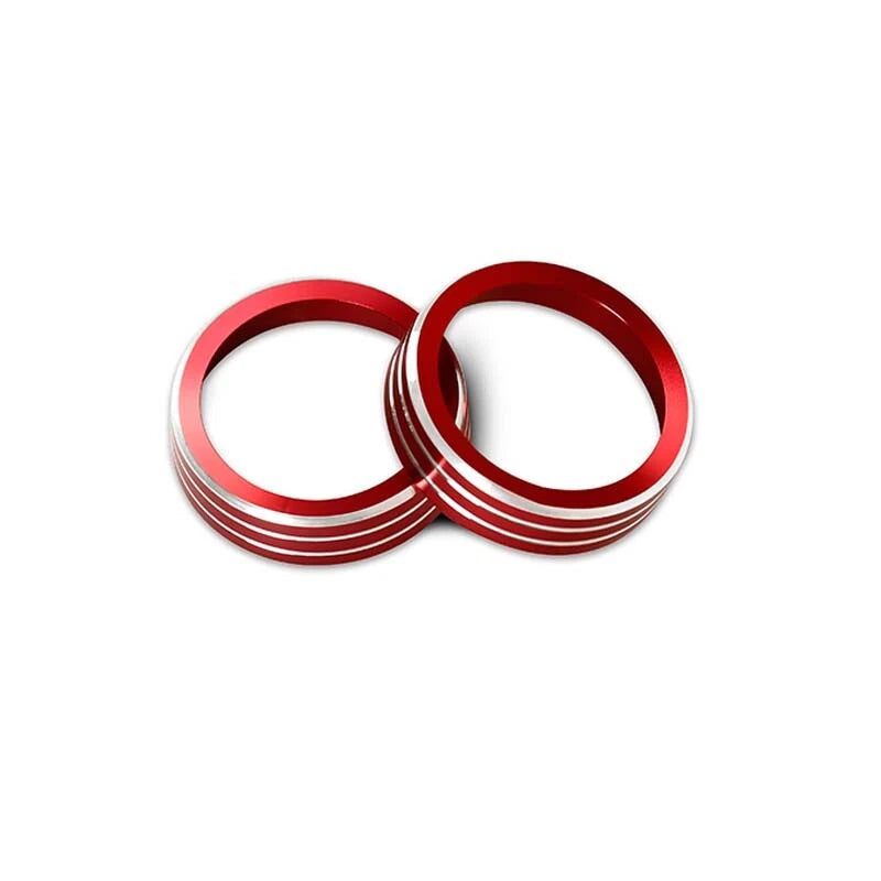 Red Air Condition AC Adjust Buttons Ring Trim fit For Nissan X-trail 2014-2018