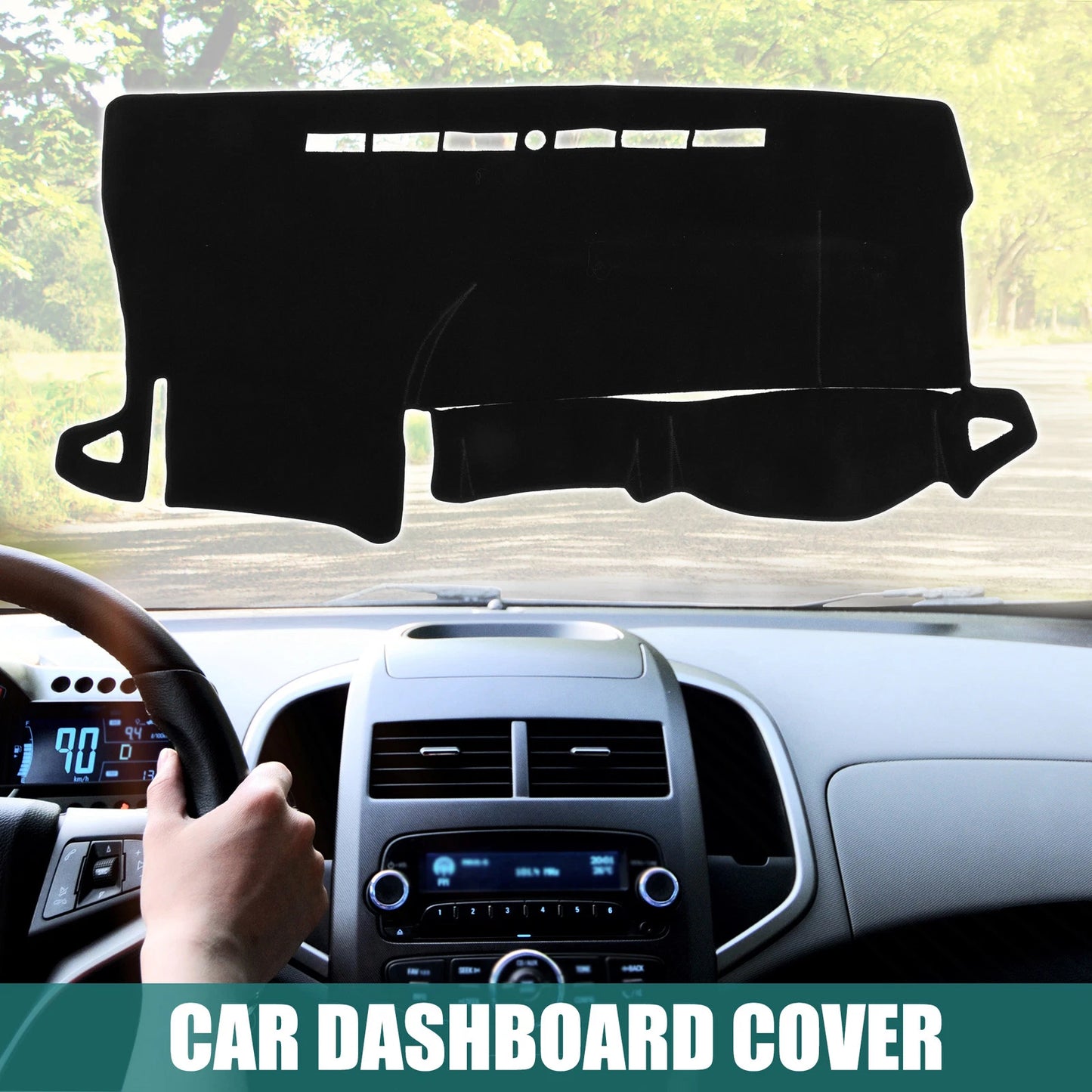 Black Dashboard Cover Mat Protector for Toyota Voxy (2014-2023)