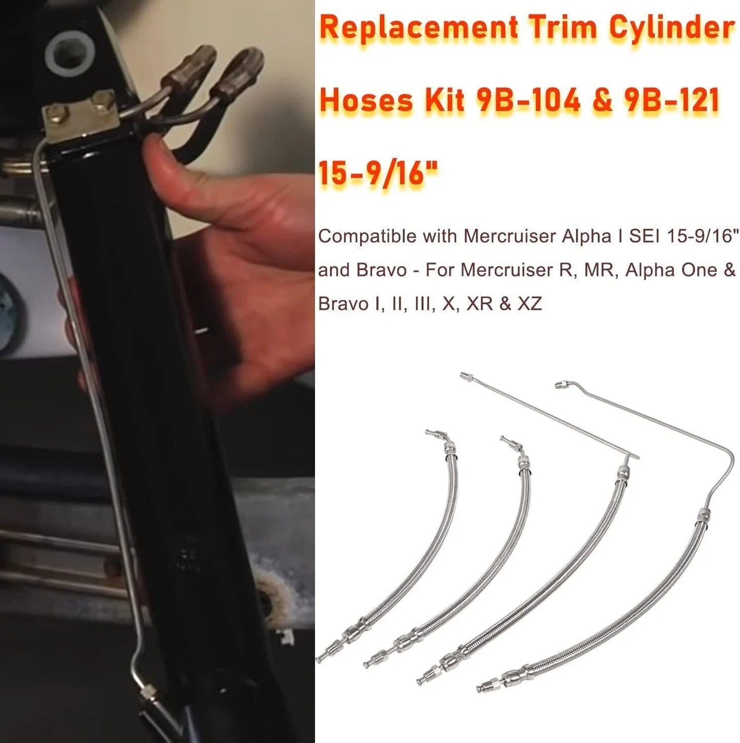Trim Tilt Ram Hoses for Mercruiser Alpha One Gen II