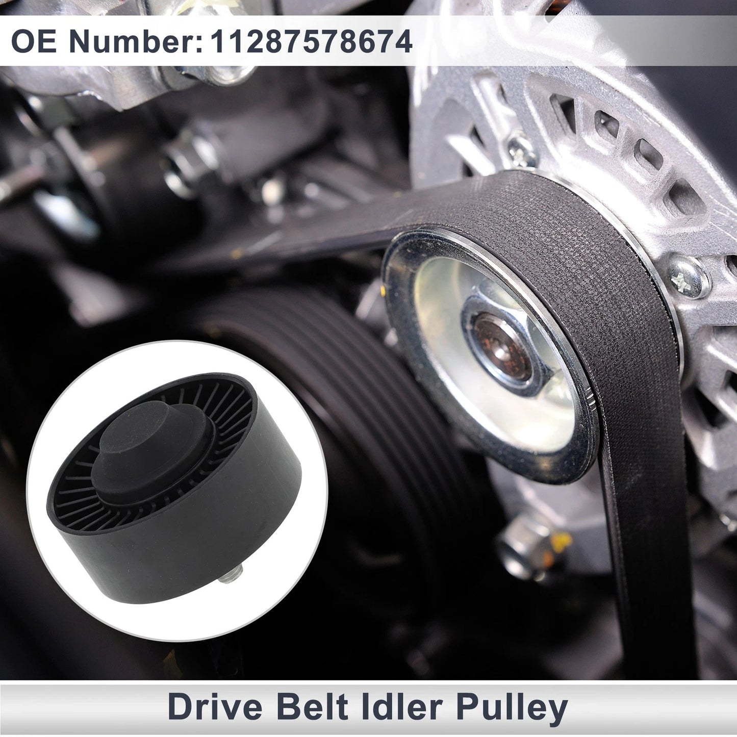 Drive Belt Idler Pulley for BMW Series 3 (2008-2012) - Black 1 x Piece