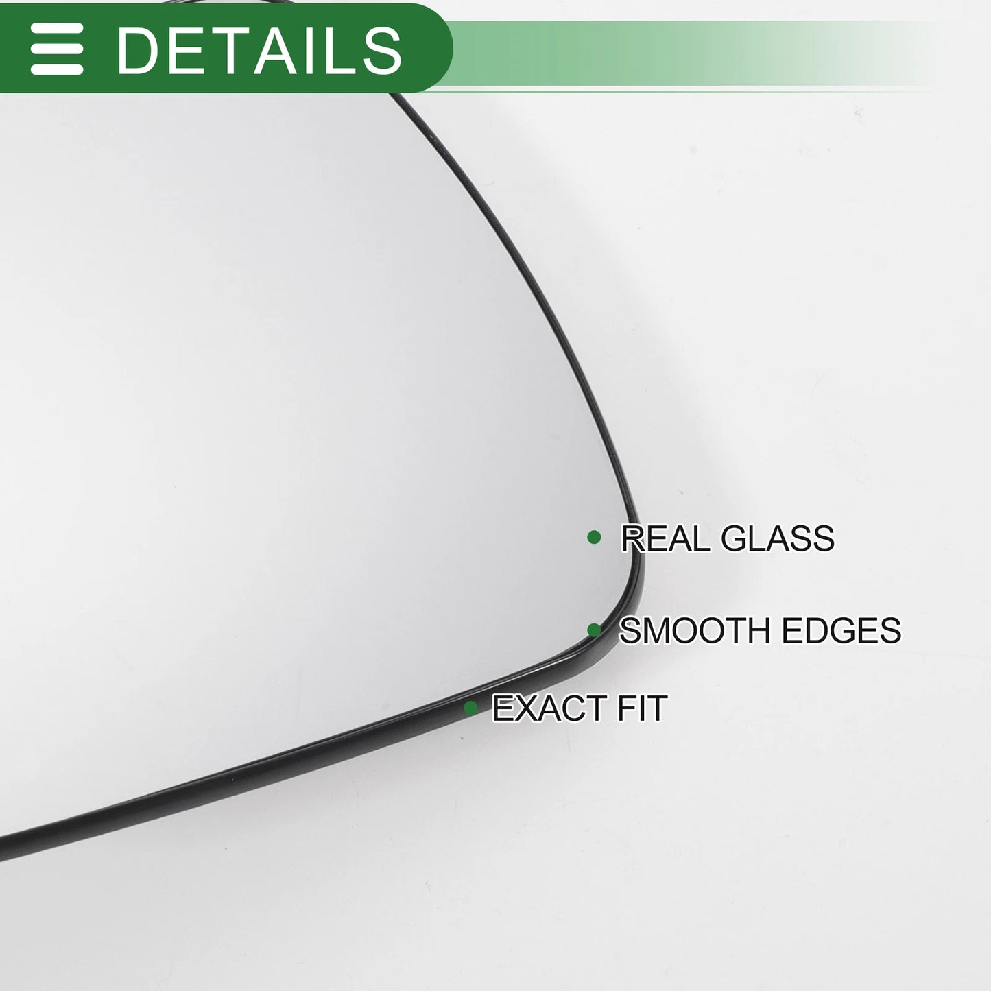 Left Side White Heated Mirror Glass for Ford Kuga (2019-2023)