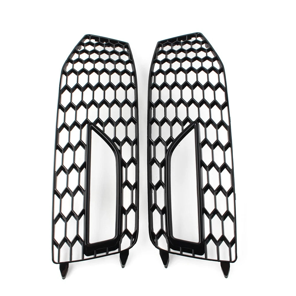 Honeycomb Front Bumper Fog Light Grille Covers for Audi A4 B8.5 (2013-2016)