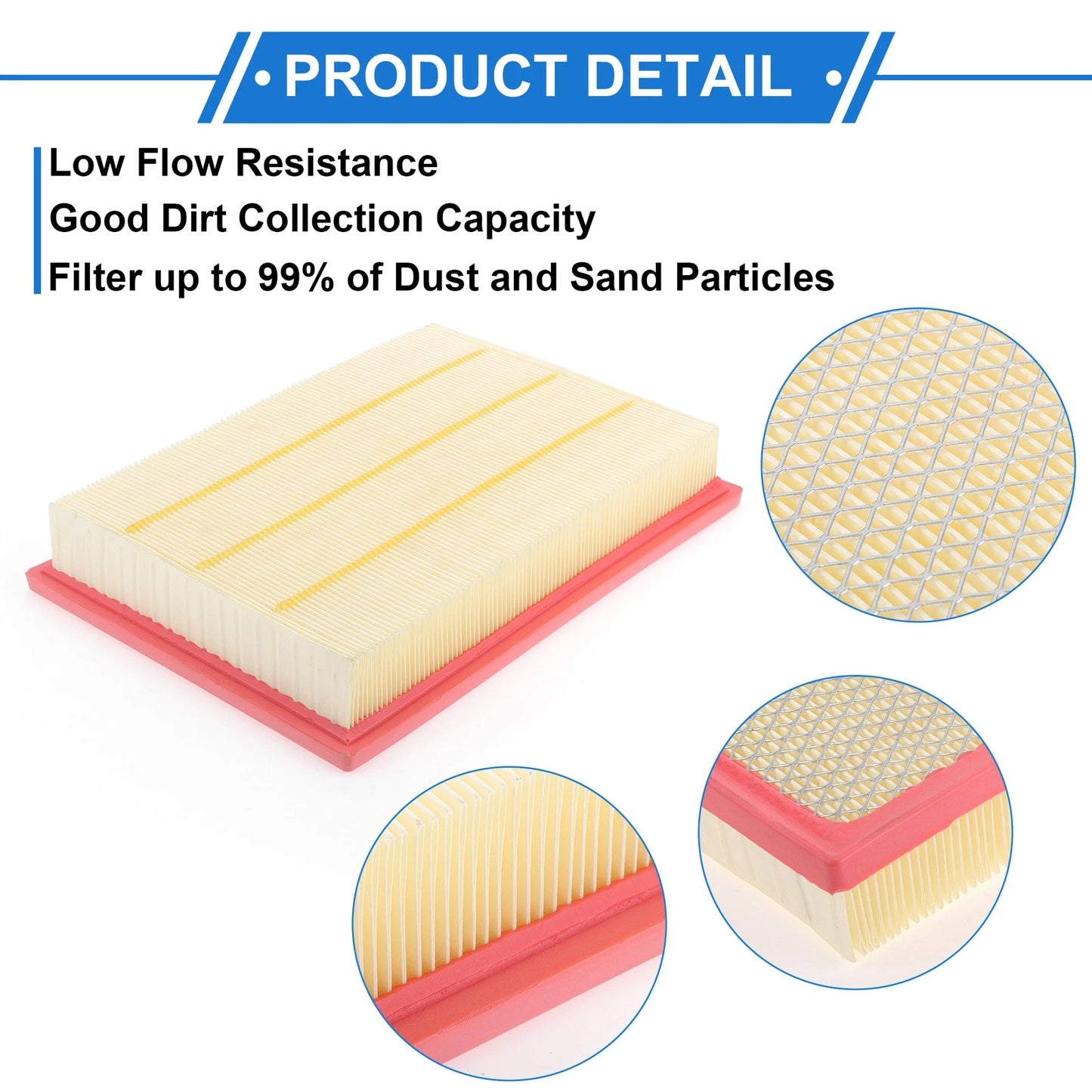 Car Engine Air Filter for Toyota Hilux (2016-2022) - 1 x Long Life Filter