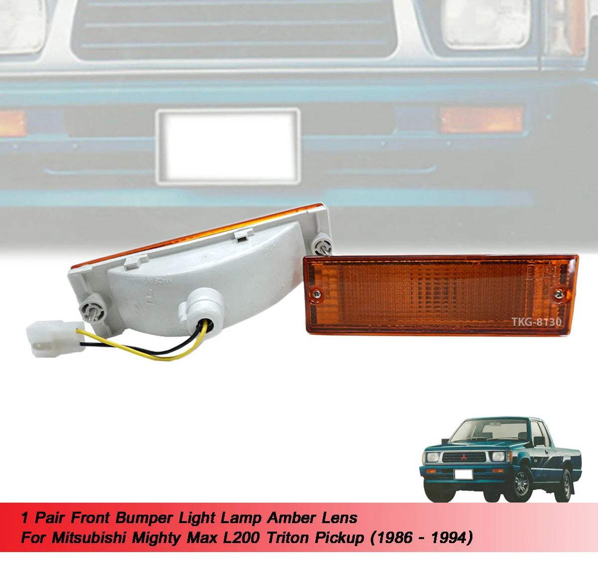 Amber Lens Front Bumper Light for Mitsubishi Triton L200 (1986-1994)