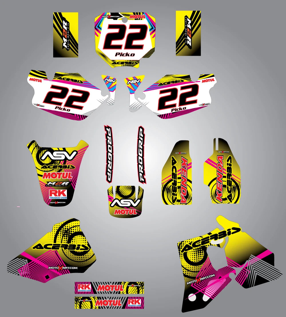 Custom Graphic Kit - NEON STYLE for Honda CR 80 (1996-2002)