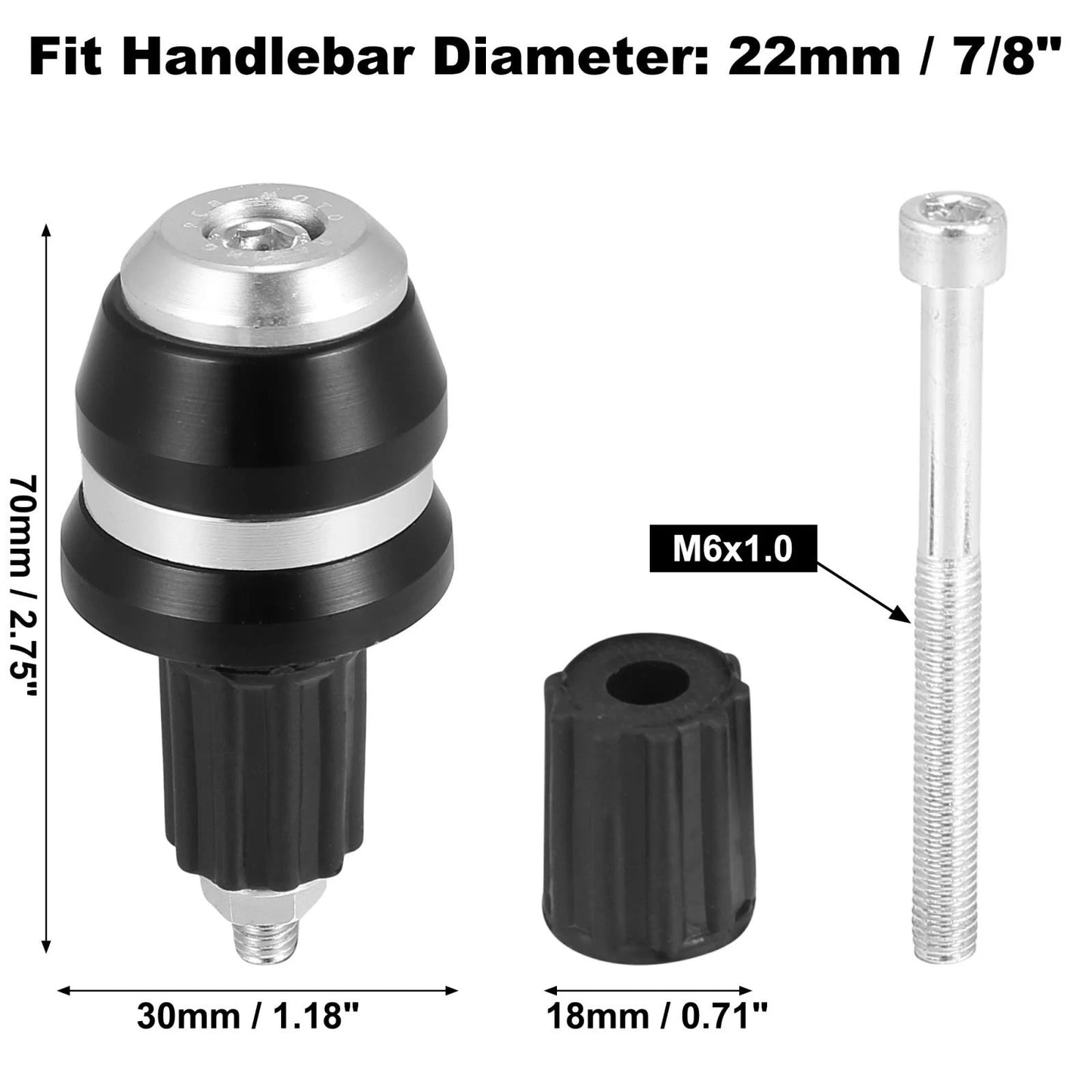 Pair Universal Motorcycle Handlebar Plugs 7/8" 22mm for Motorcycle