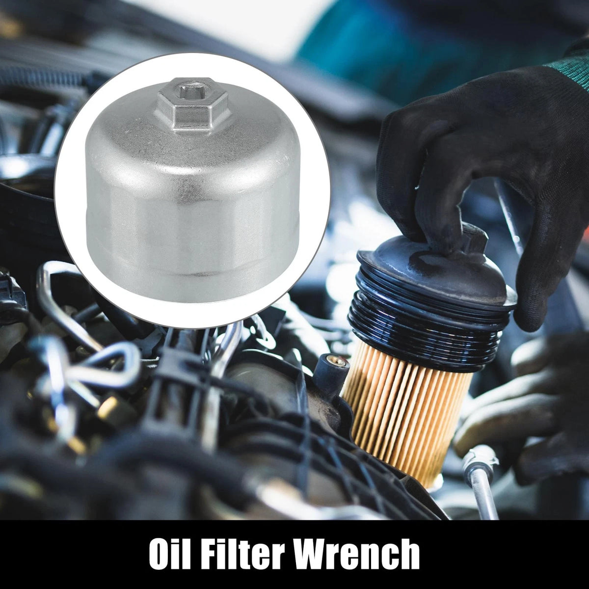 86mm 16 Flutes Oil Filter Wrench for BMW Volvo Silver Tone