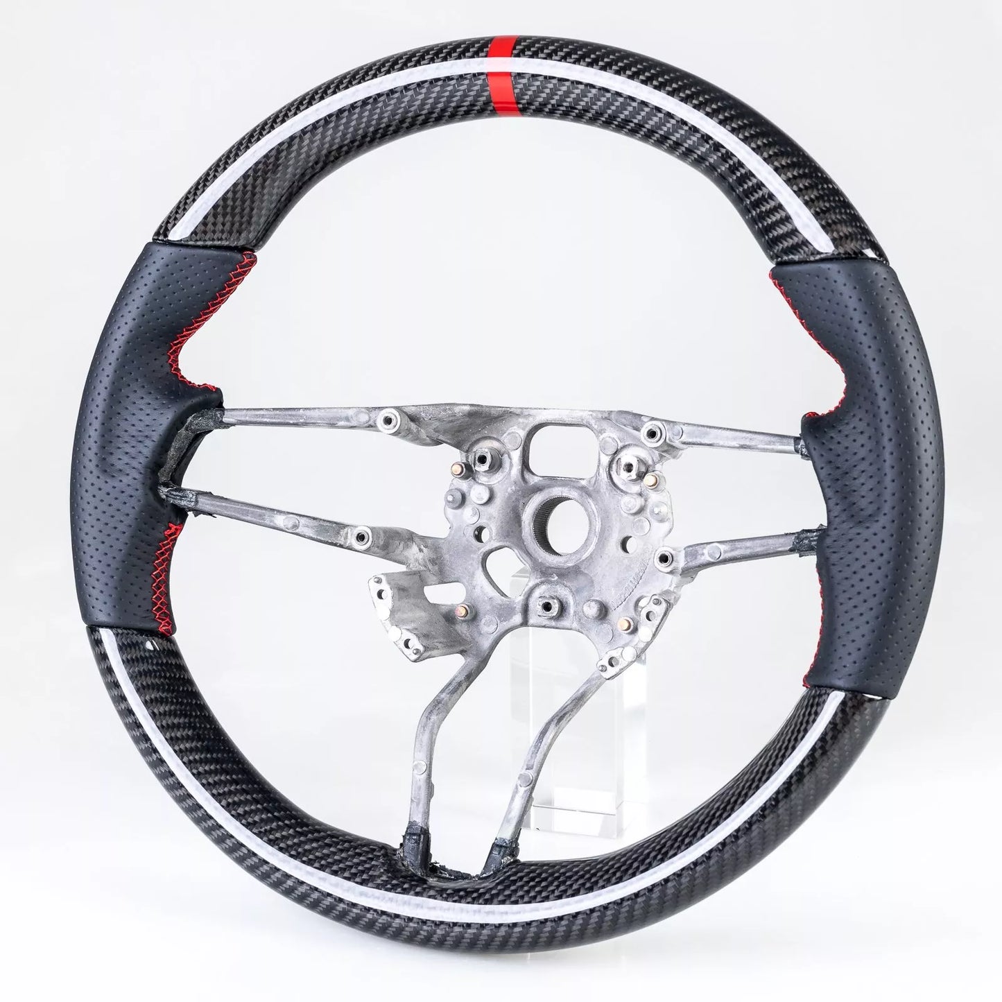 Steering Wheel Carbon Leather Red for Porsche 911 718 Boxster Cayman Macan (2016-2023)