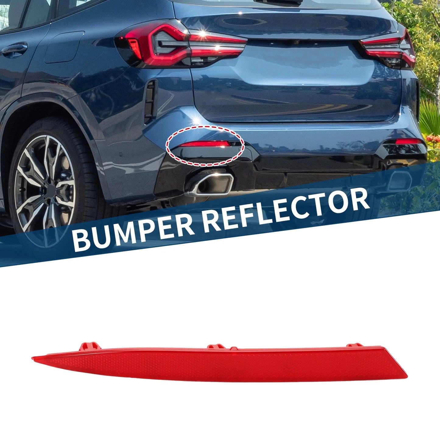 Bumper Reflector for BMW X3 2022-2024 Red 1 Pcs Rear Left