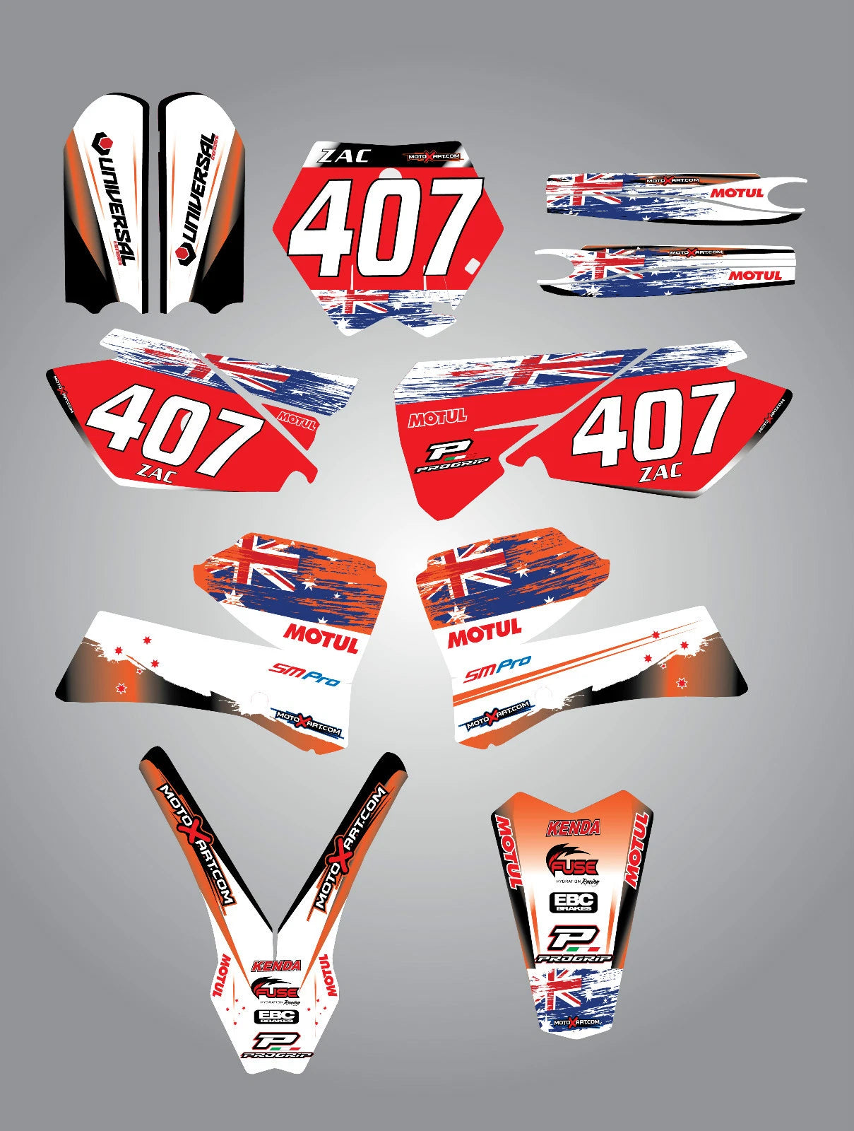 AUSSIE PRIDE Custom Graphics Full Kit for KTM 85 (2000-2005)
