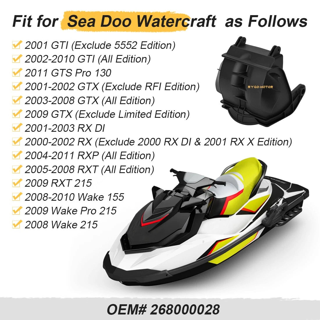 Reverse Gate for Sea-Doo GTI GTS Pro GTX RX RXP RXT Wake (2001–2011)