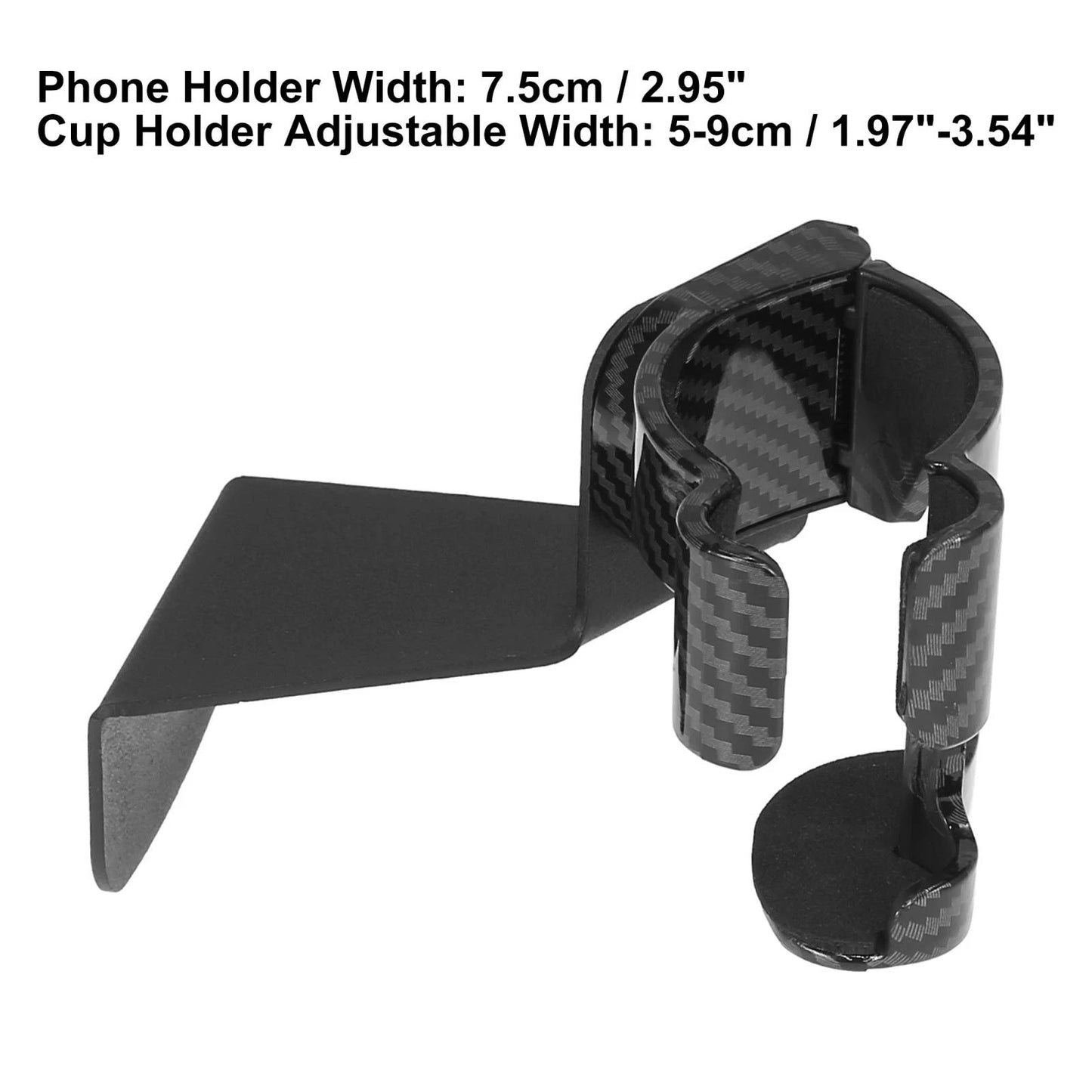 Carbon Fiber Phone Drink Cup Mount Holder for Jeep Wrangler (2018-2023)