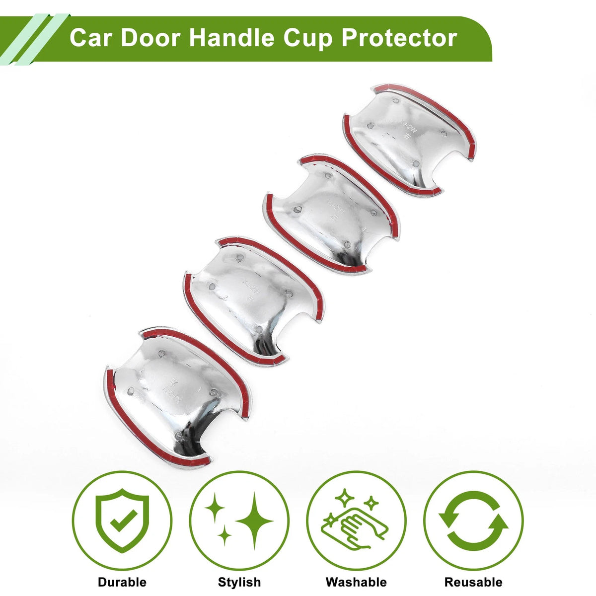 Door Handle Cup Protector for Chevy Malibu Cruze Chrome Silver Tone 4 Pcs
