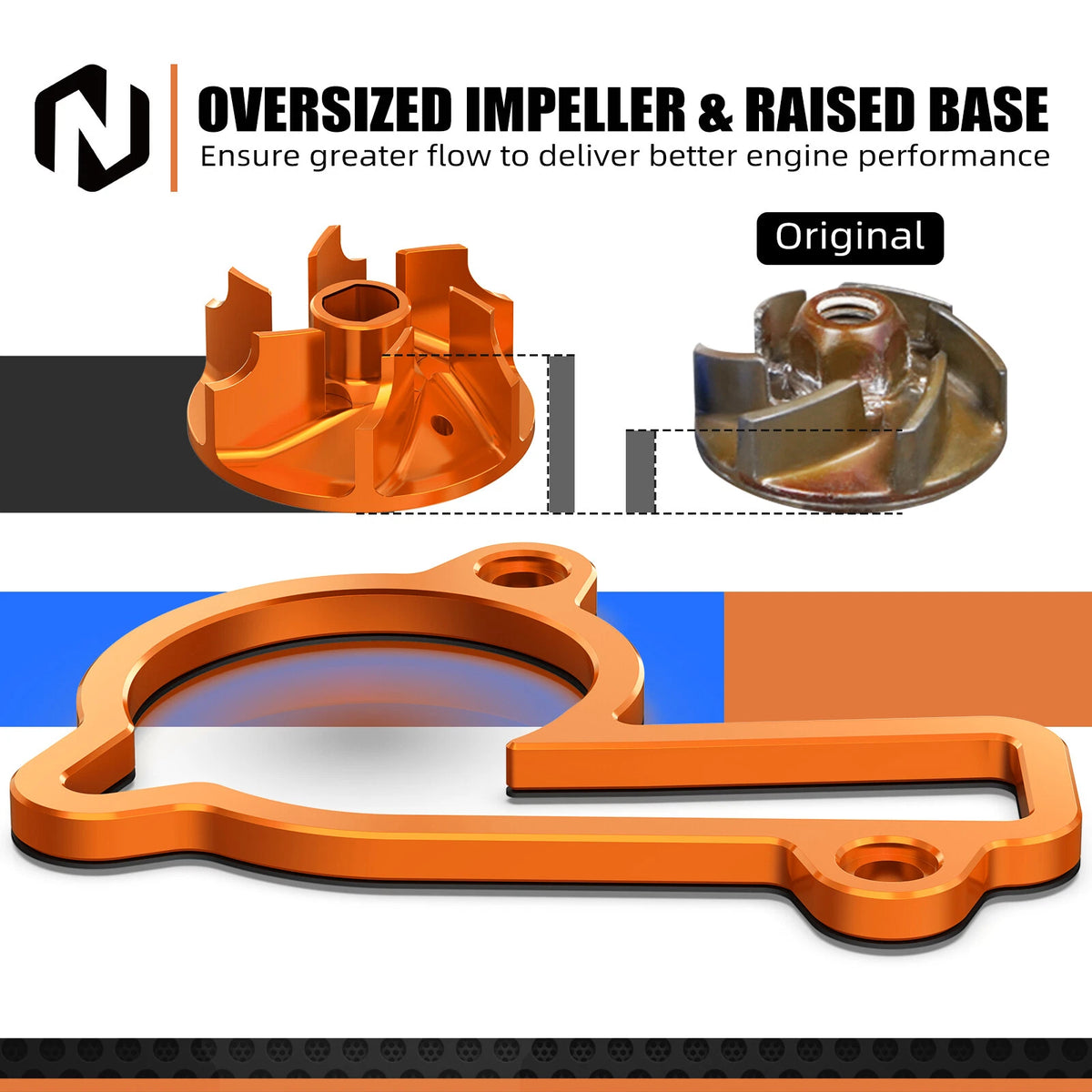 CNC Oversized Water Pump Cooler Spacer for KTM 250 350 EXCF 350XWF (2024)