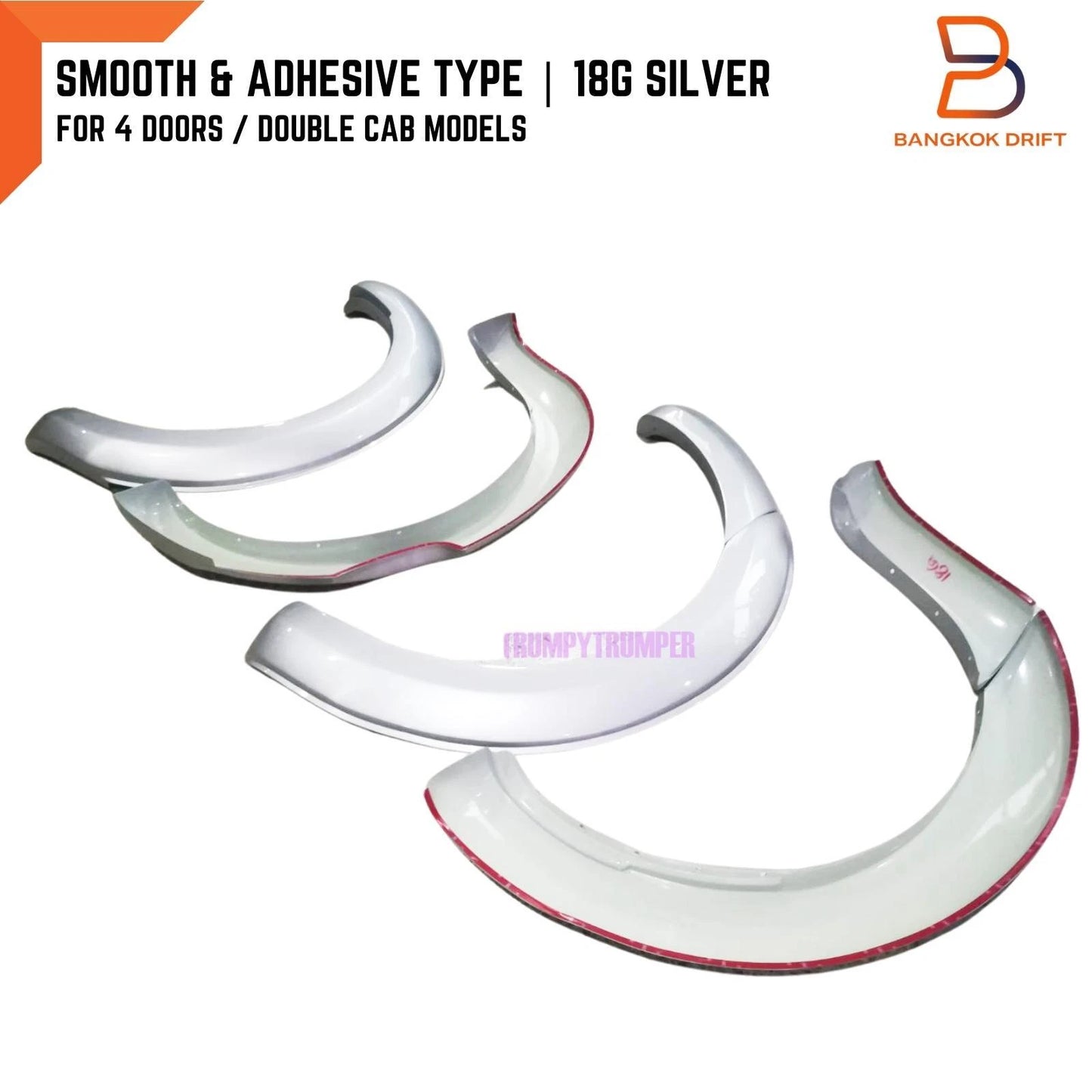 18G Silver Fender Flares for Ford Ranger T6 PX1 XLT XL XLS Wildtrak (12-15)