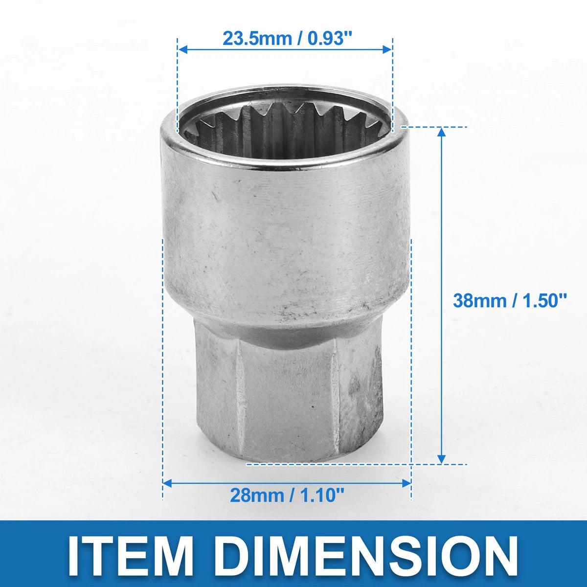 Wheel Lock Lugnut 9/10 inch Anti-theft Screw Nut Removal Key Socket for Porsche