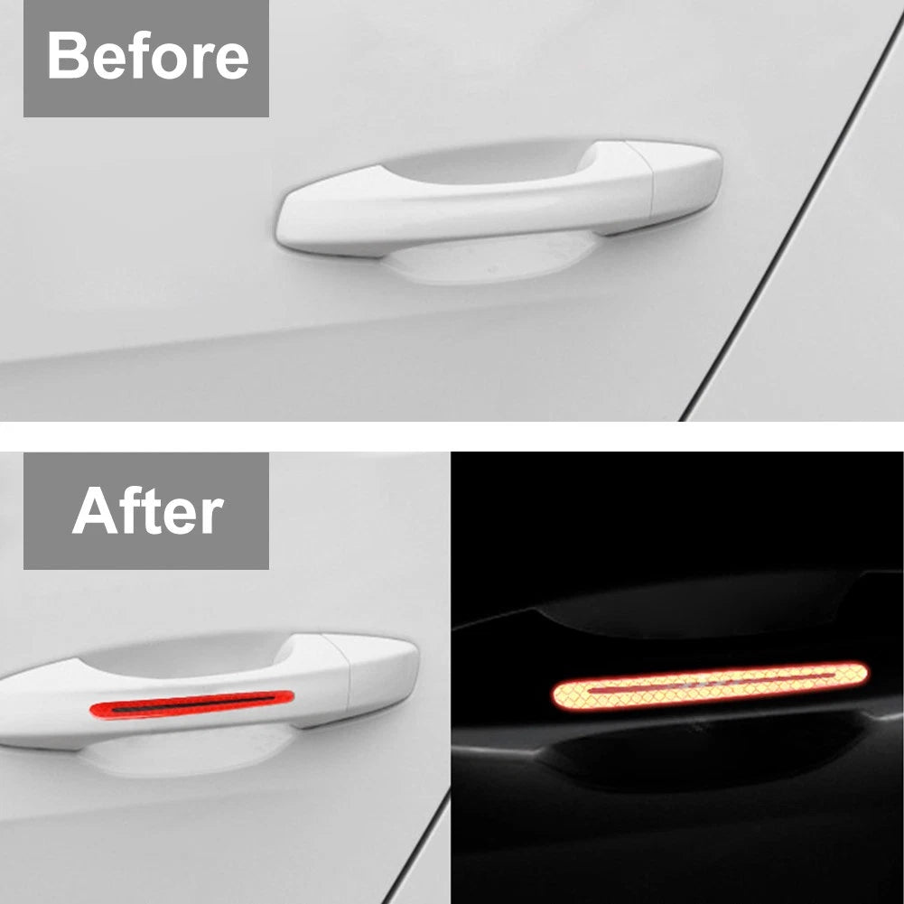 Universal Carbon Fiber Door Handle Reflective Sticker for Car Scratch Protection